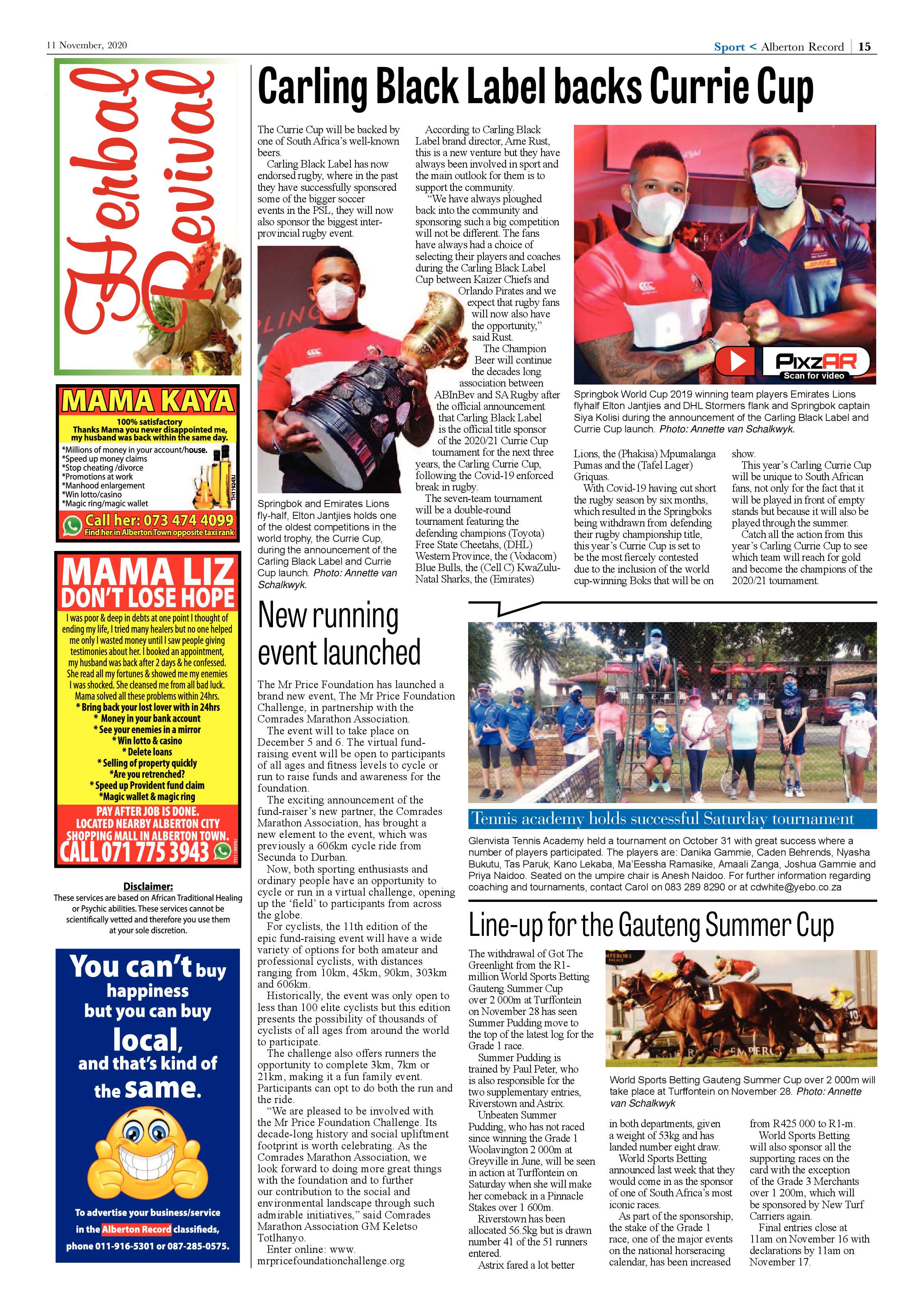 Alberton Record 11 November Alberton 2020 page 15
