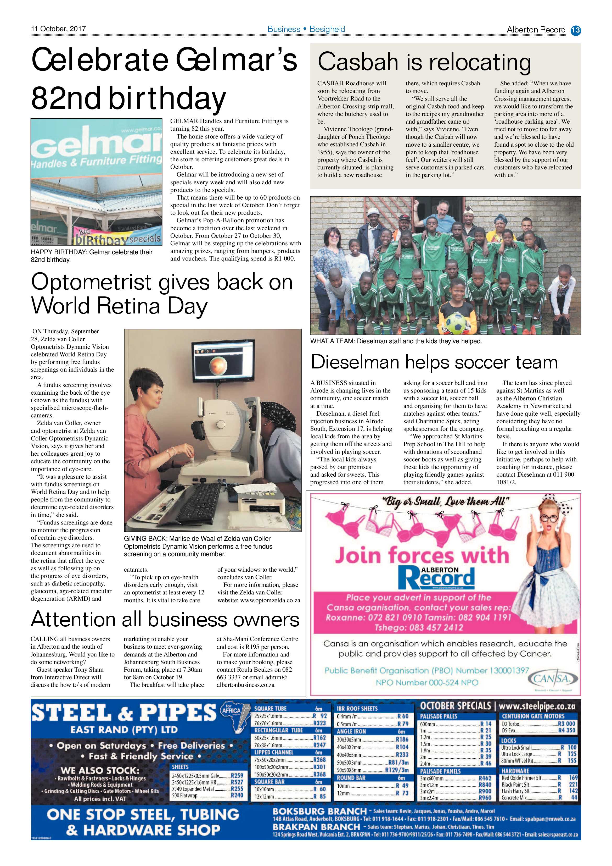 Alberton Record 11 October 2017 page 13