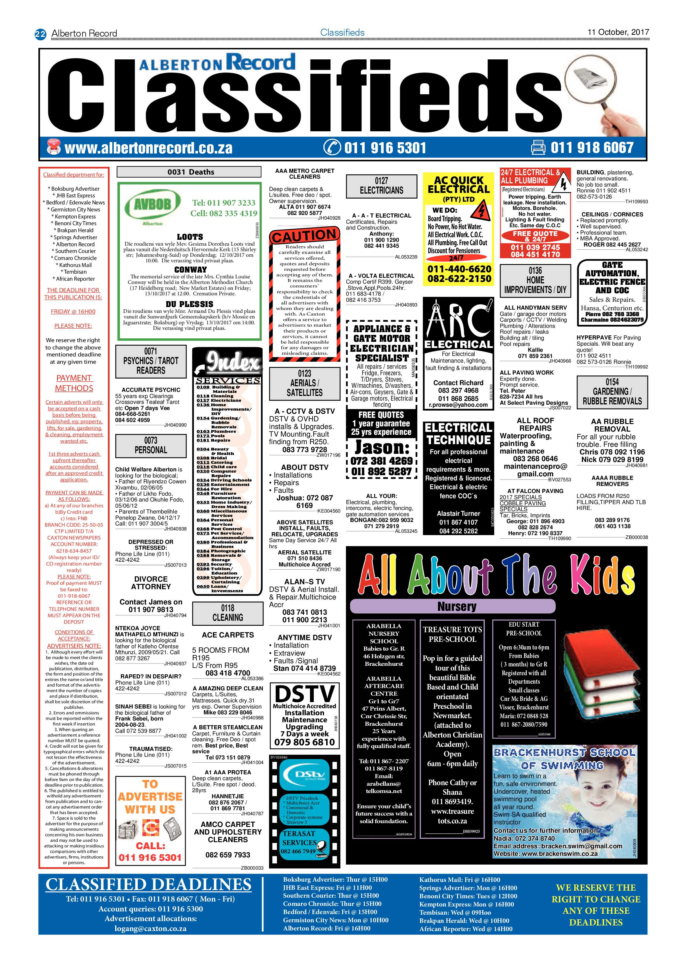 Alberton Record 11 October 2017 page 22