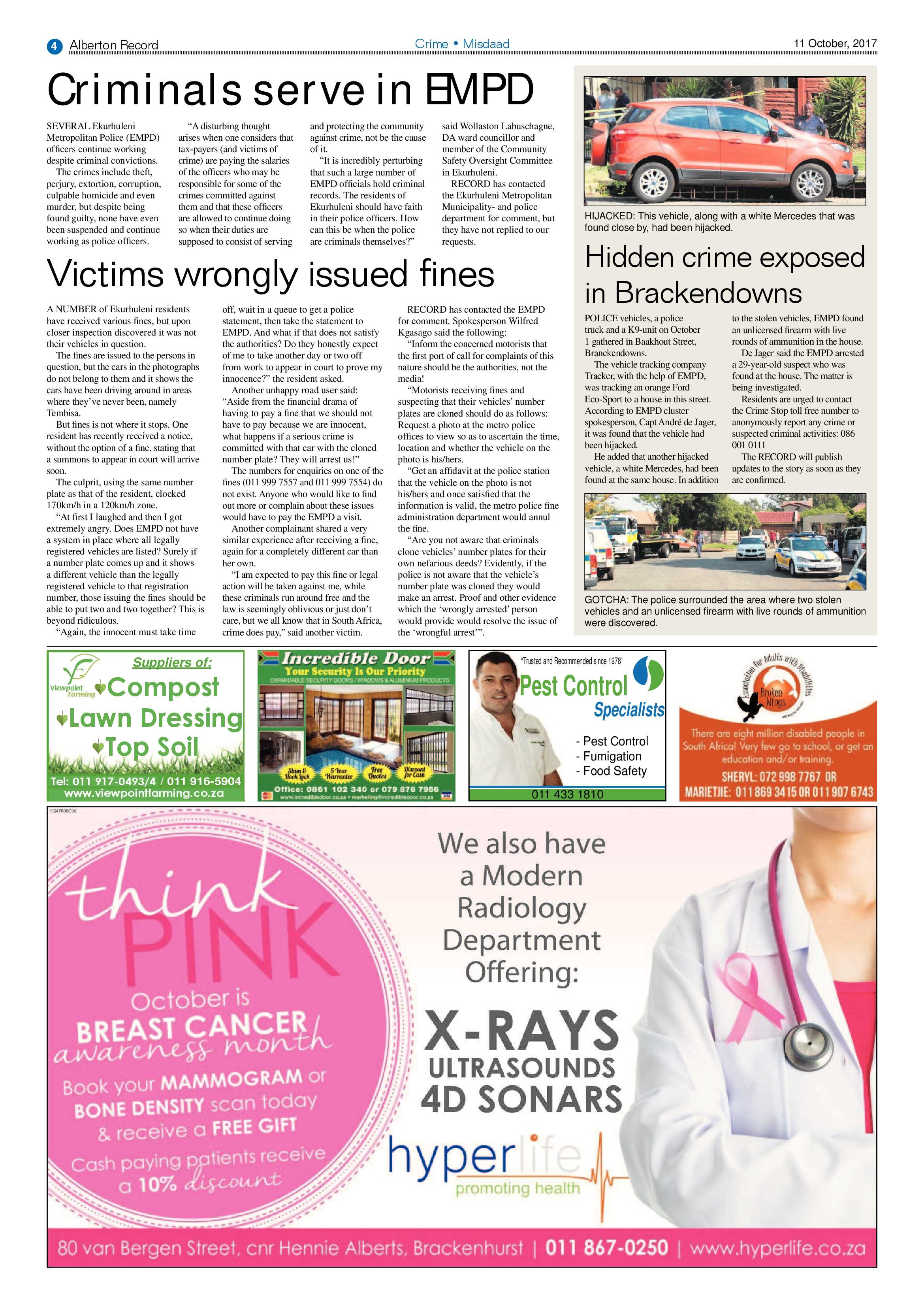 Alberton Record 11 October 2017 page 4