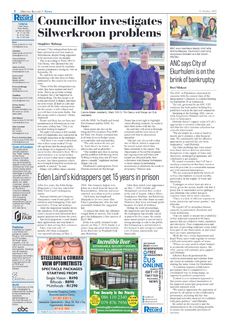 Alberton Record 11 October 2023 page 2