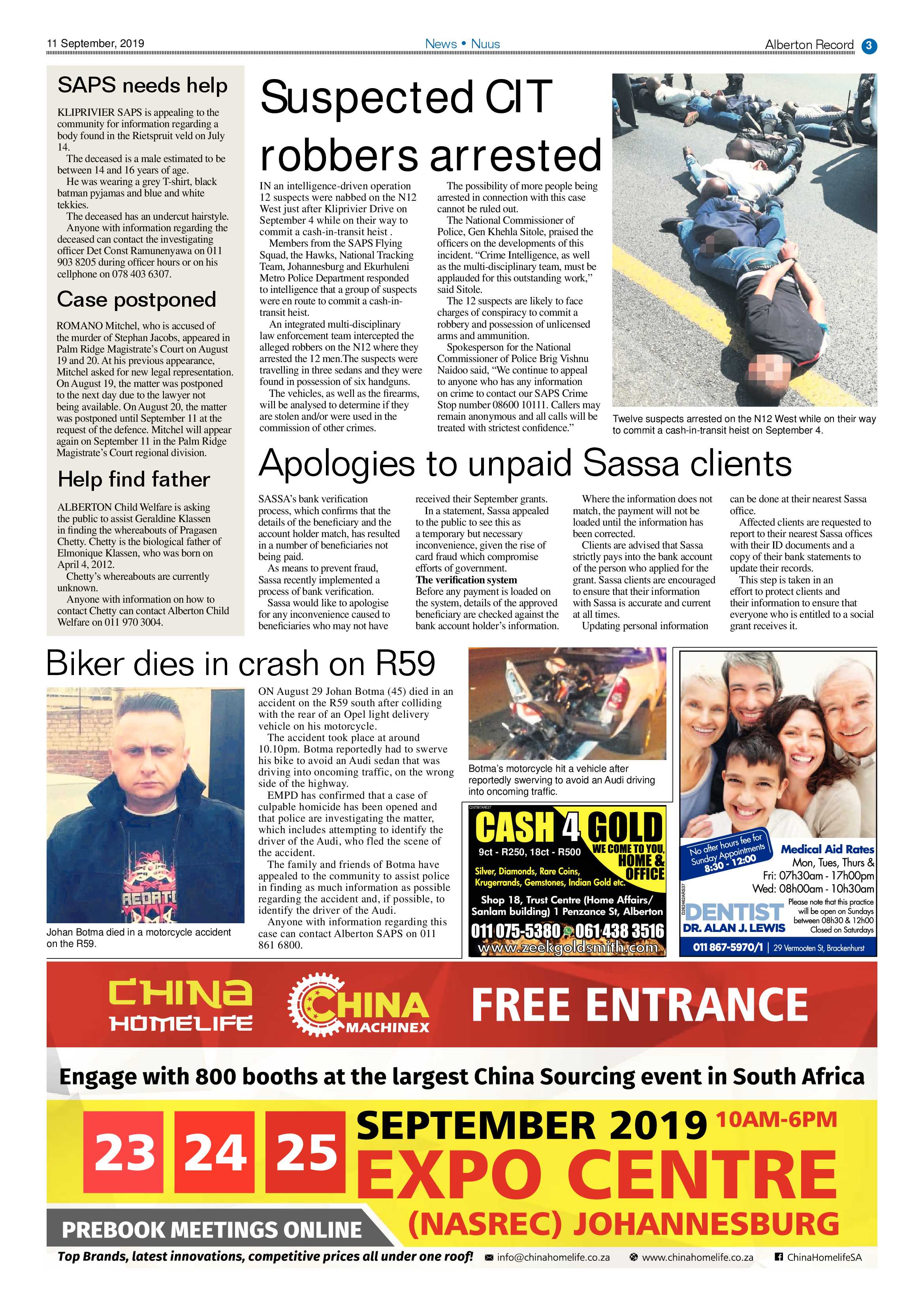 Alberton Record 11 September 2019 page 3
