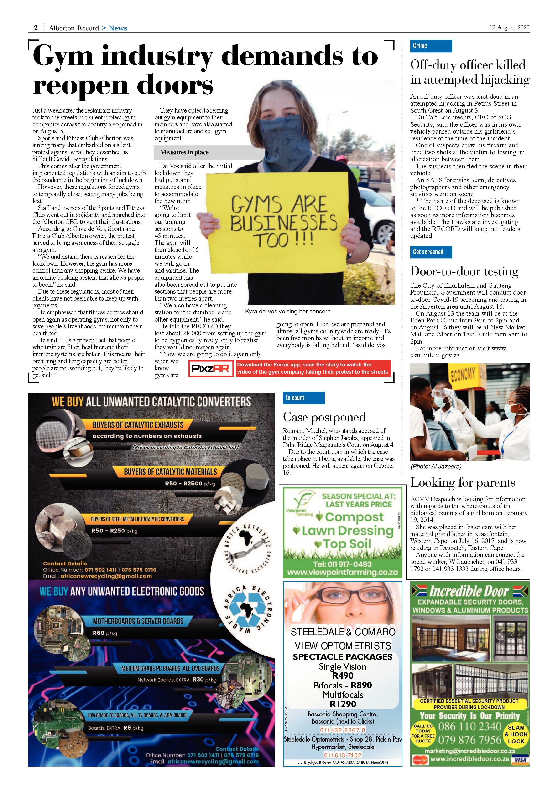Alberton Record 12 August 2020 page 2