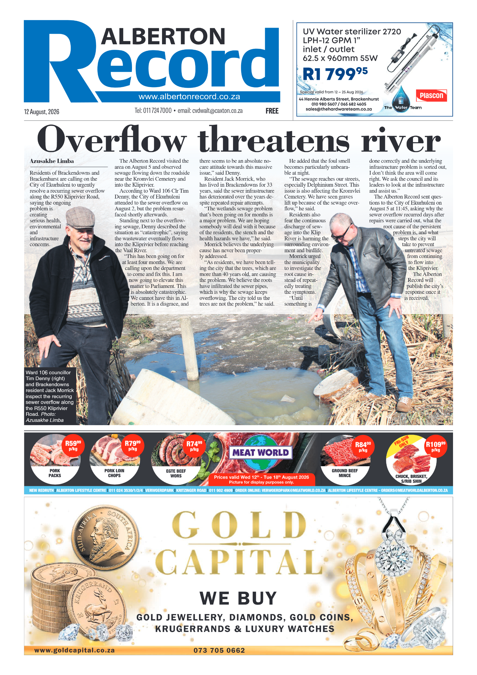 Alberton Record 12 August 2026 page 1