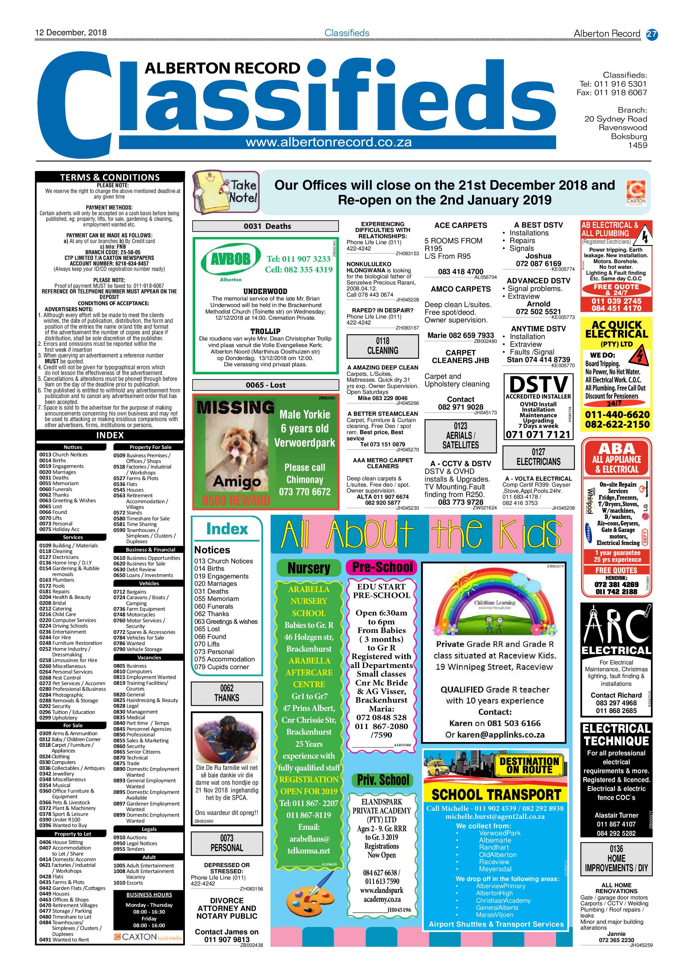 Alberton Record 12 December 2018 page 27