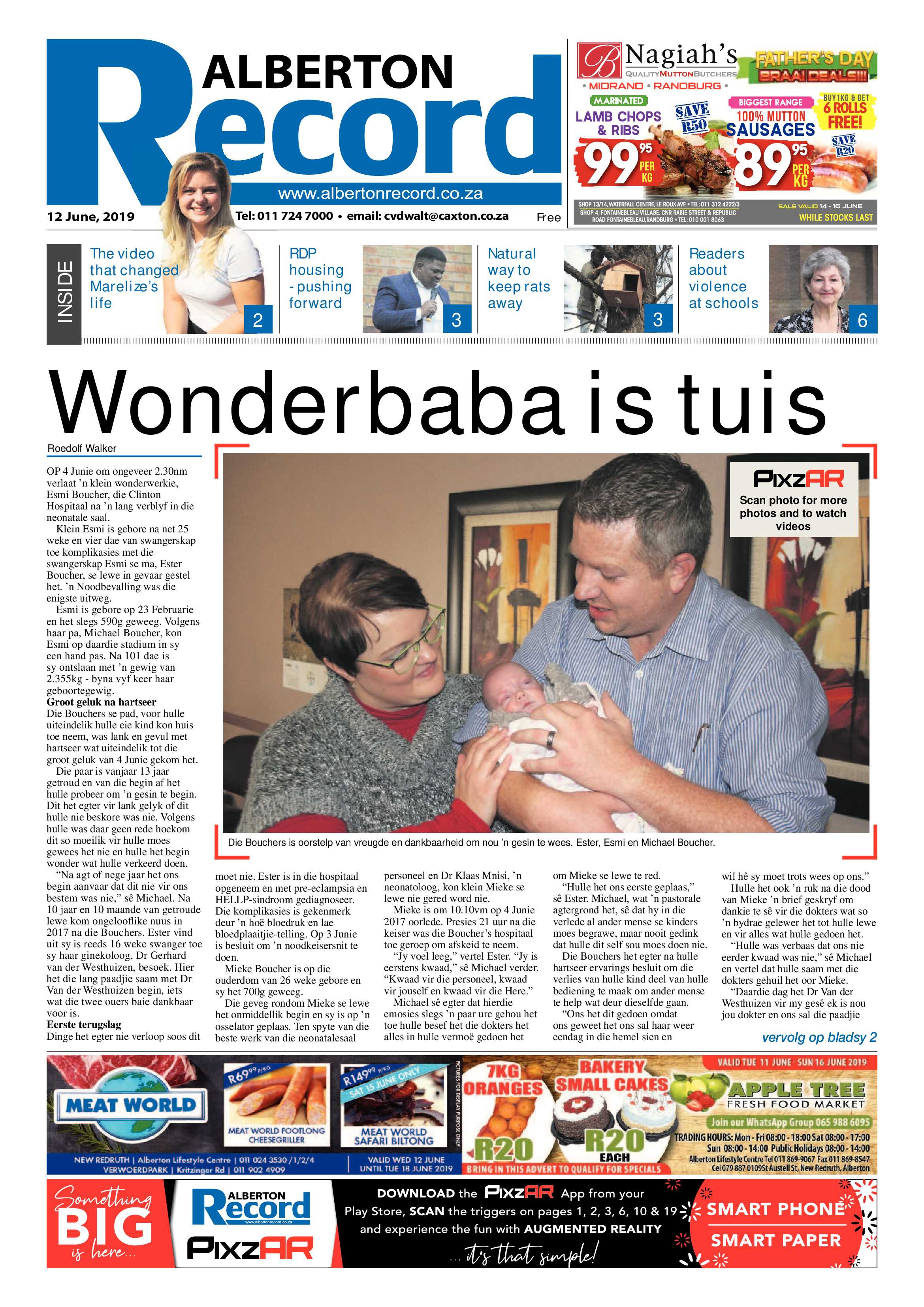 Alberton Record 12 June 2019 page 1