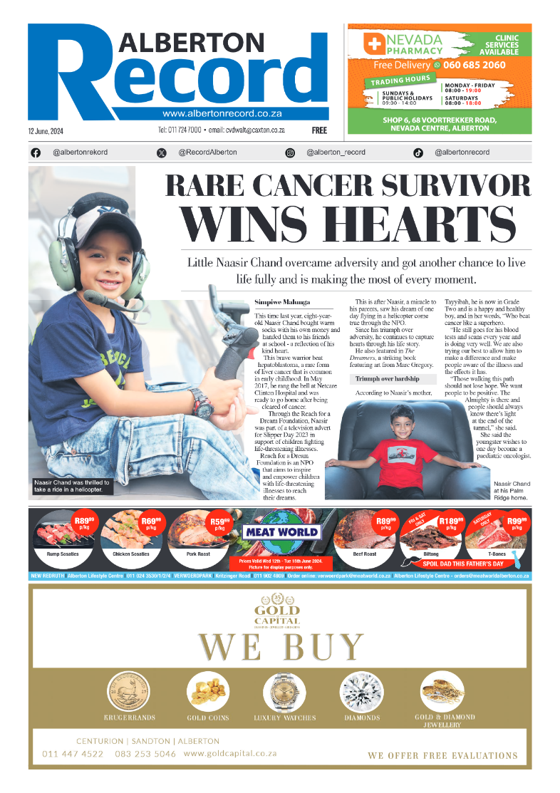 Alberton Record 12 June 2024 page 1