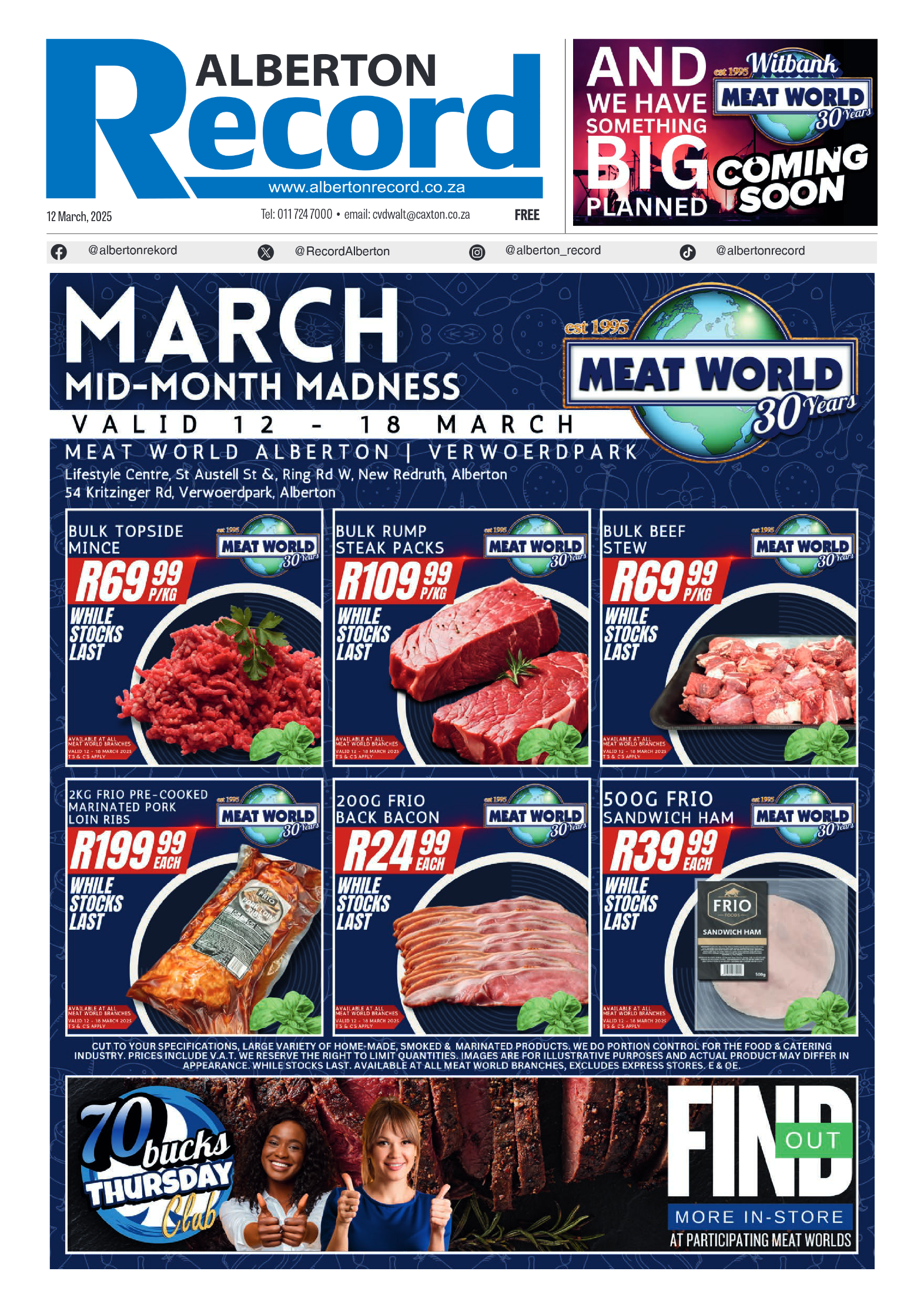 Alberton Record 12 March 2025 page 1