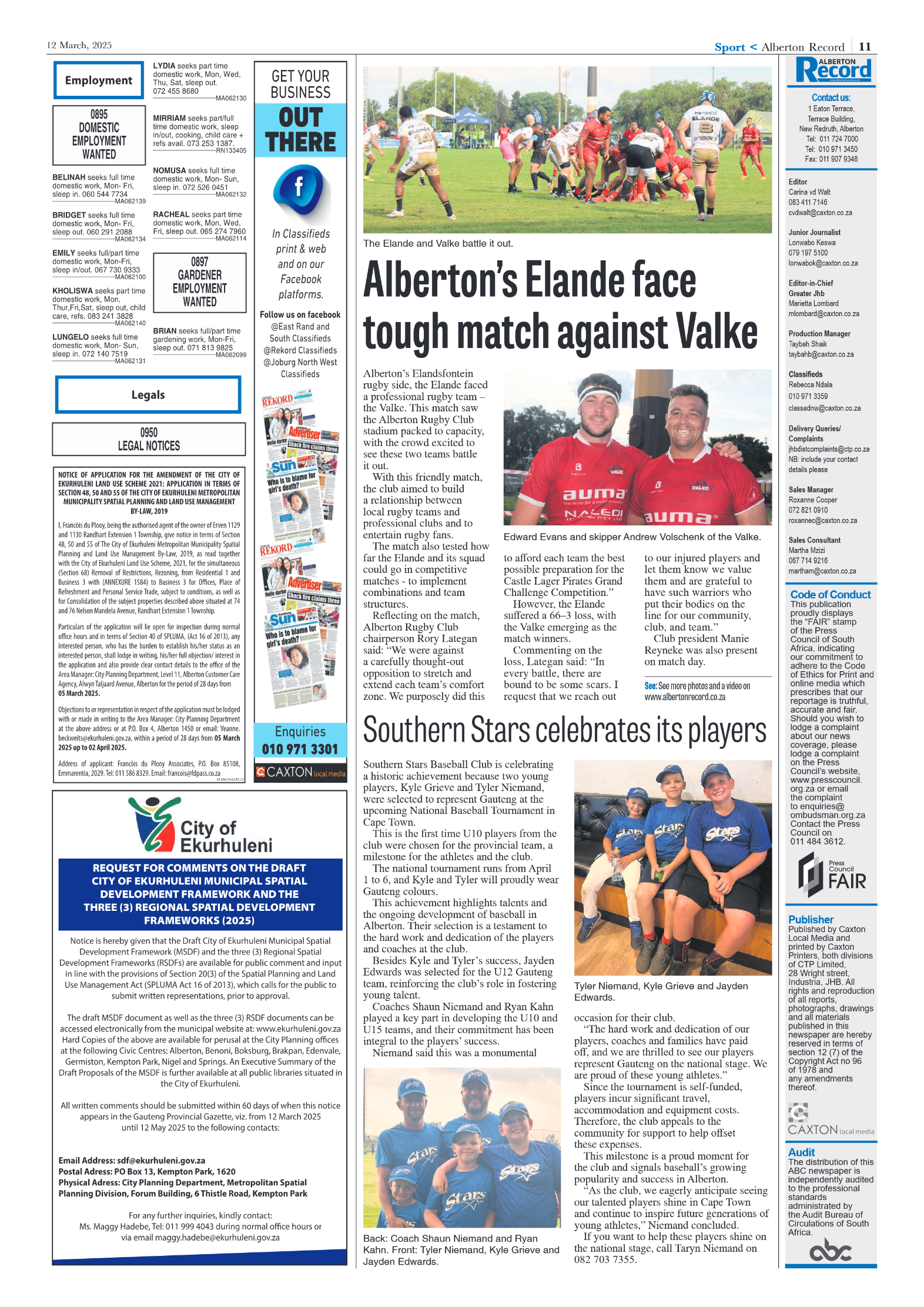 Alberton Record 12 March 2025 page 13