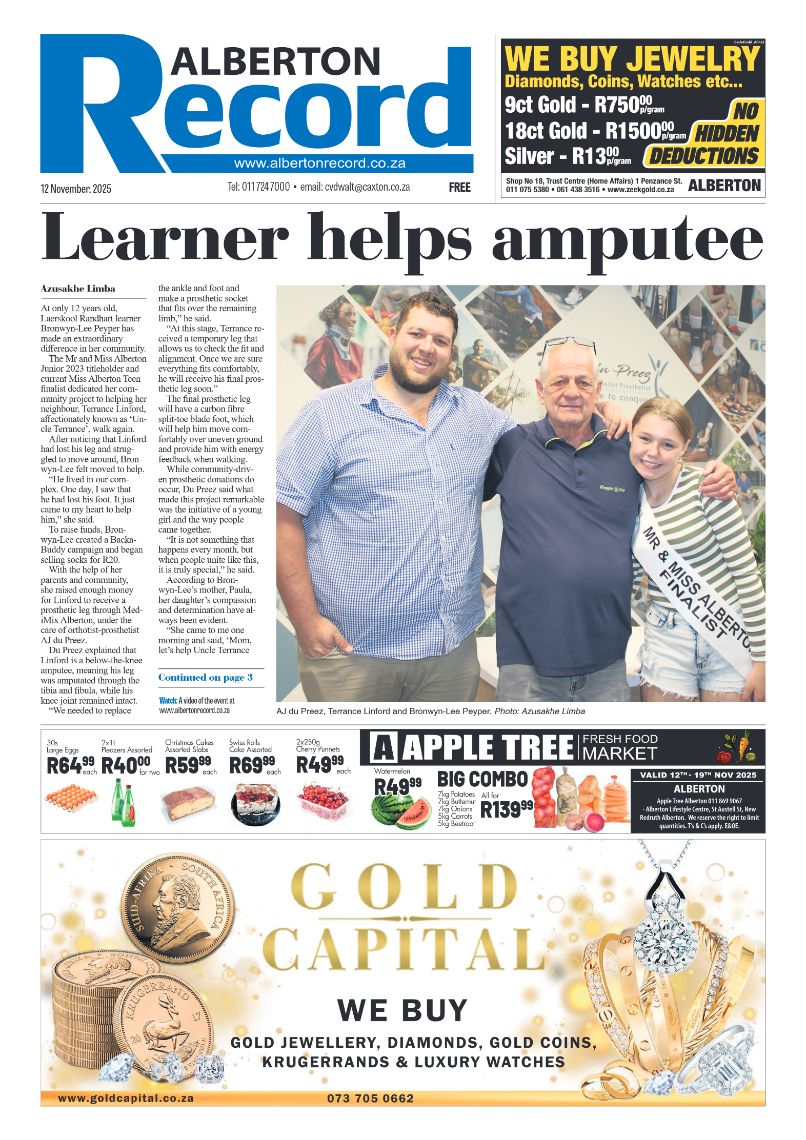 Alberton Record 12 November 2025 page 3