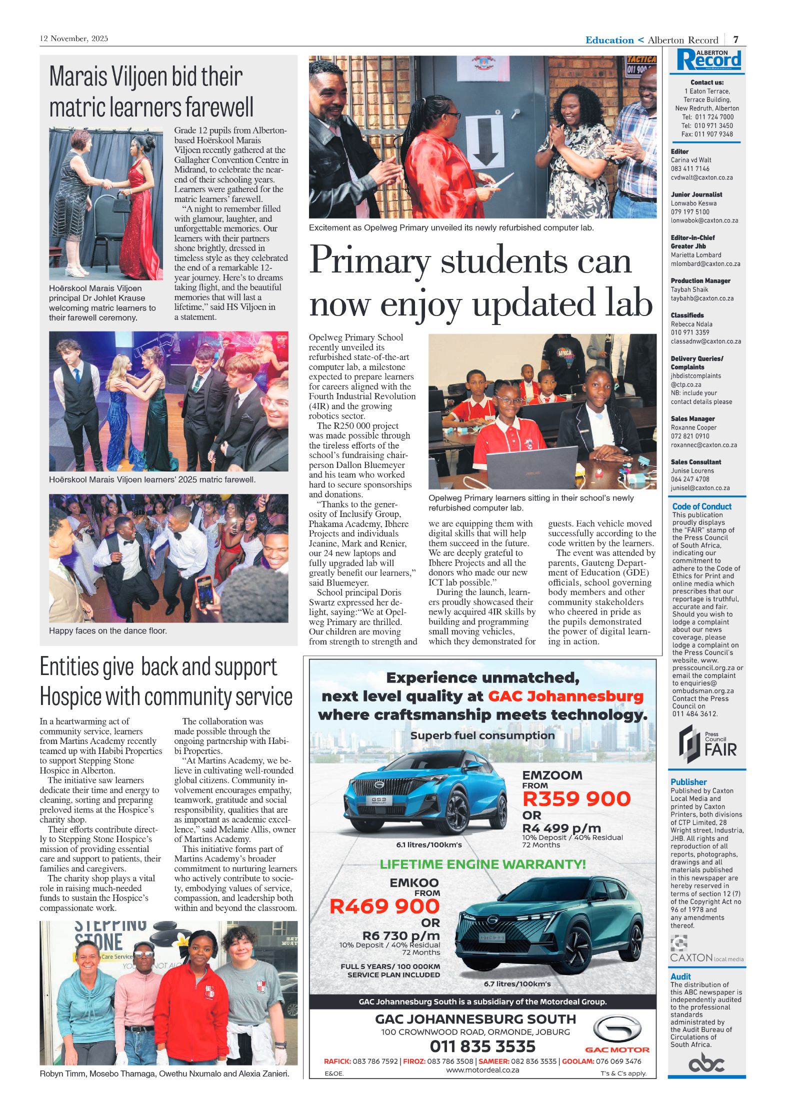 Alberton Record 12 November 2025 page 9