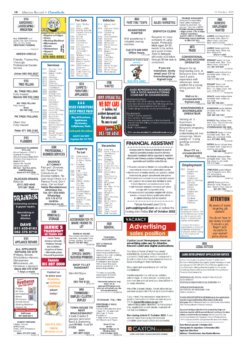 Alberton Record 12 October 2022 page 10