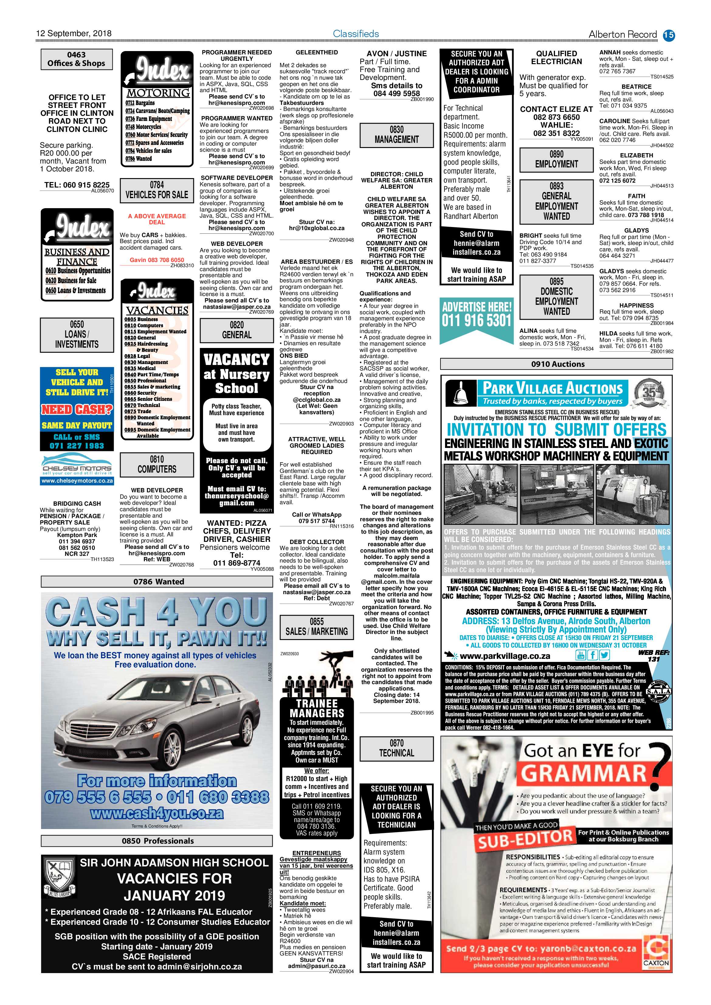 Alberton Record 12 September 2018 page 15