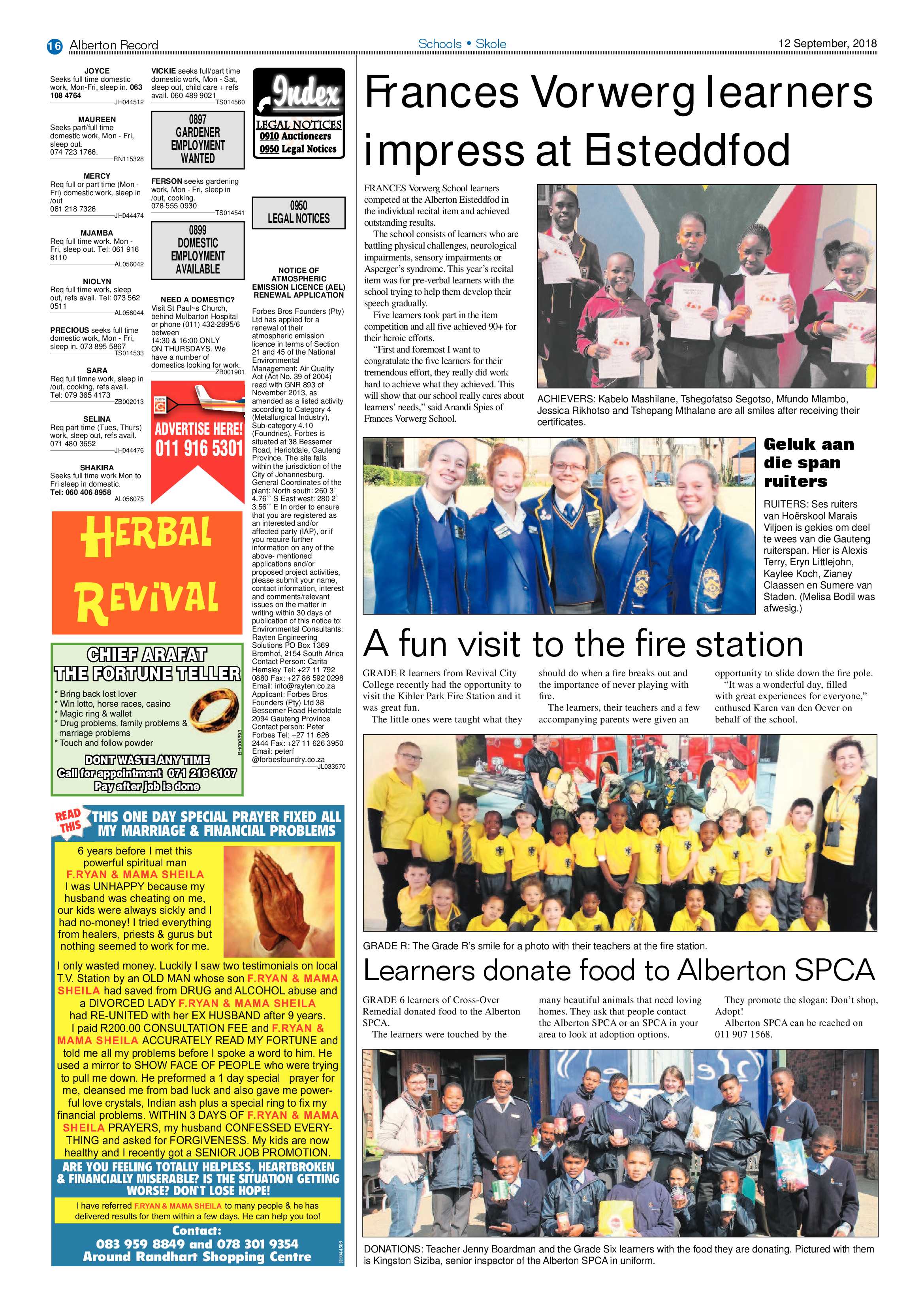 Alberton Record 12 September 2018 page 16