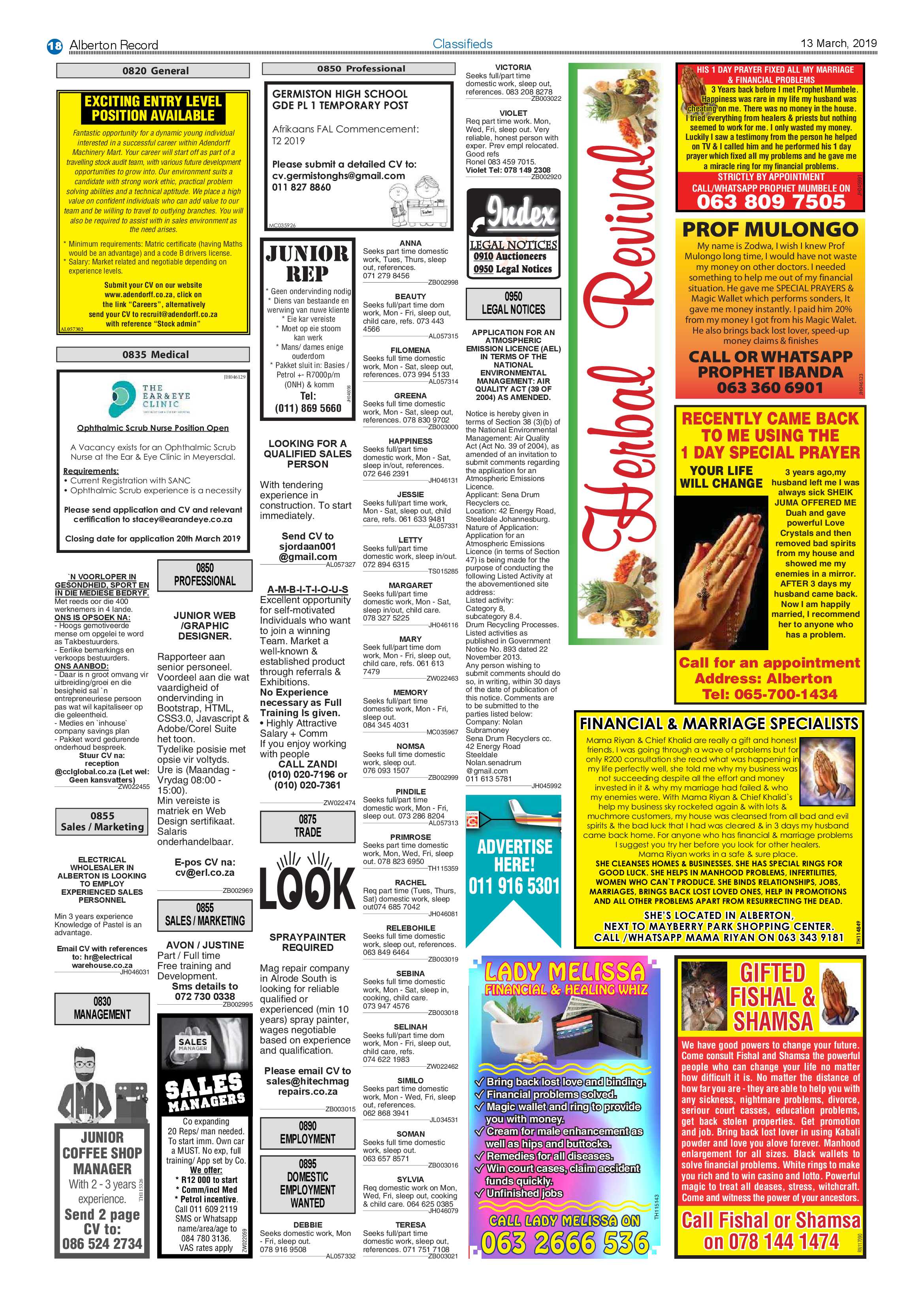 Alberton Record 13 March 2019 page 18