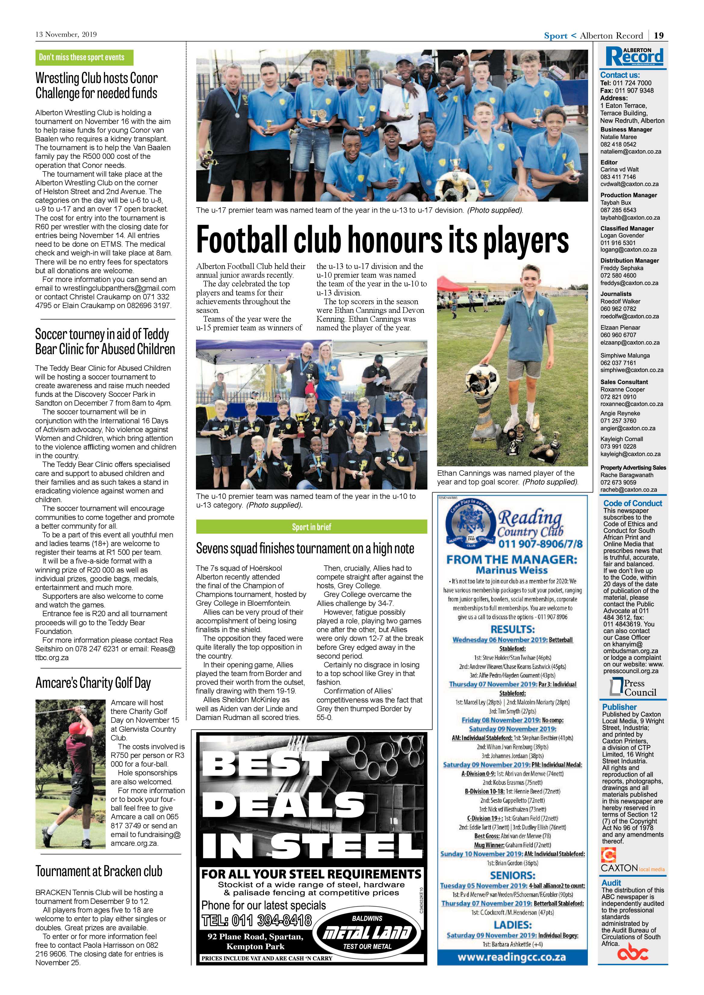 Alberton Record 13 November 2019 page 19