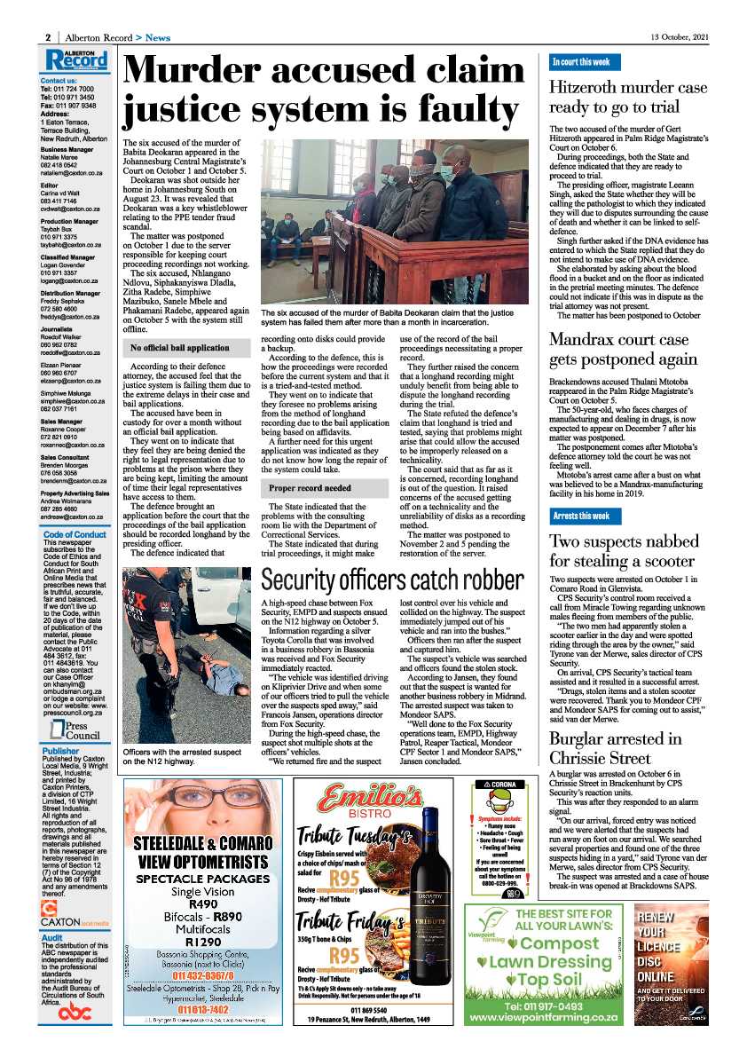 Alberton Record 13 October 2021 page 2