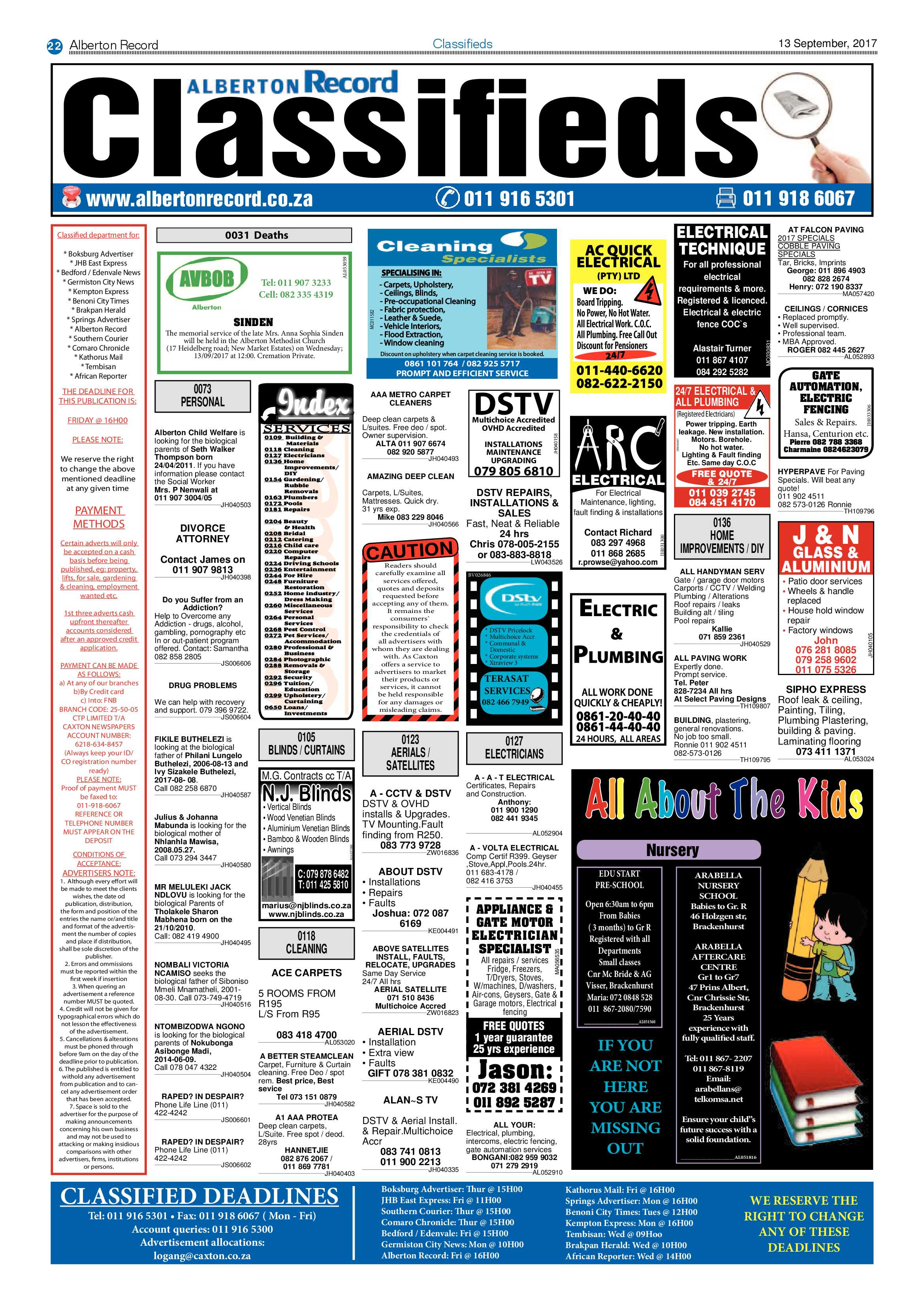 Alberton Record 13 September 2017 page 22