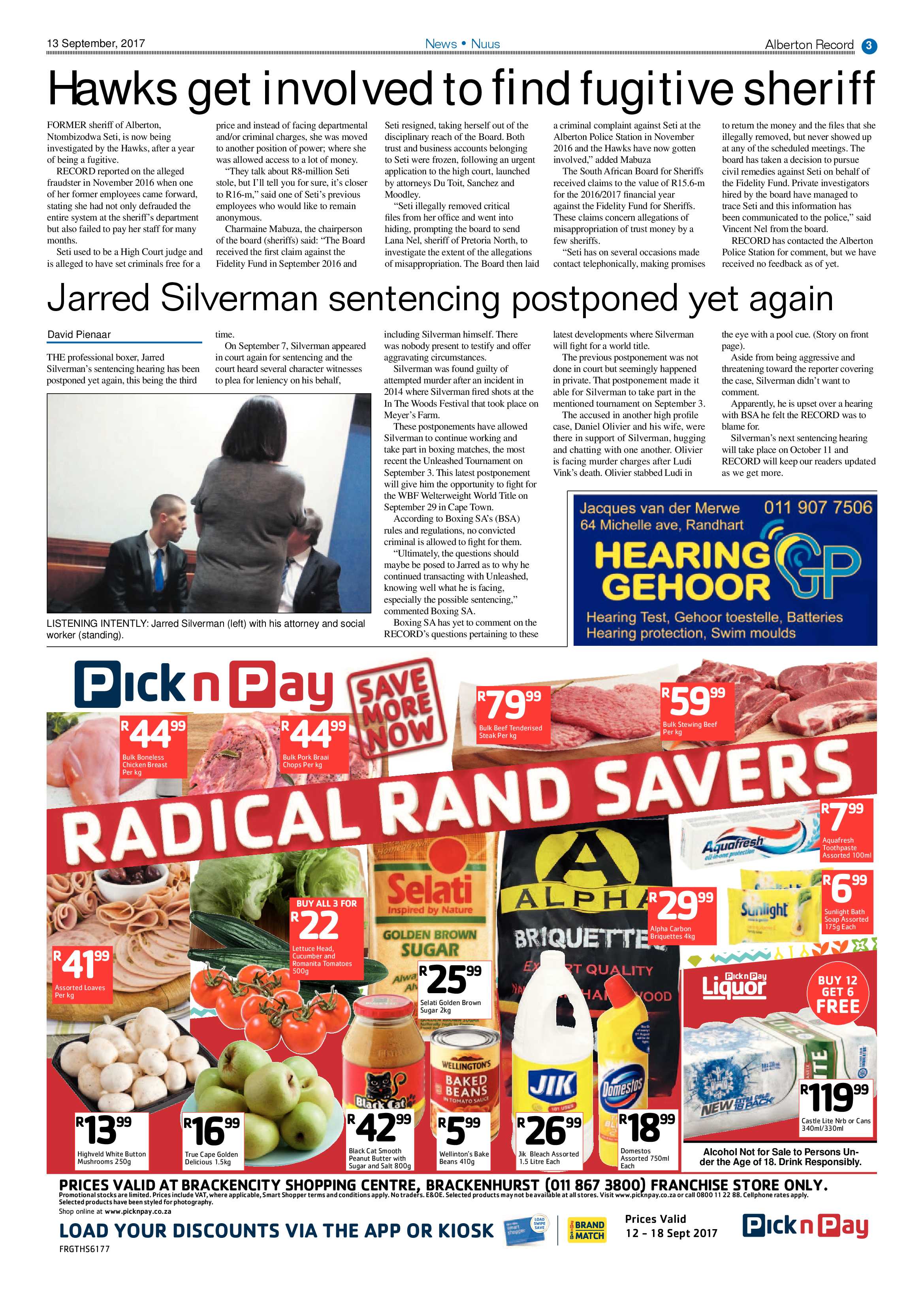 Alberton Record 13 September 2017 page 3