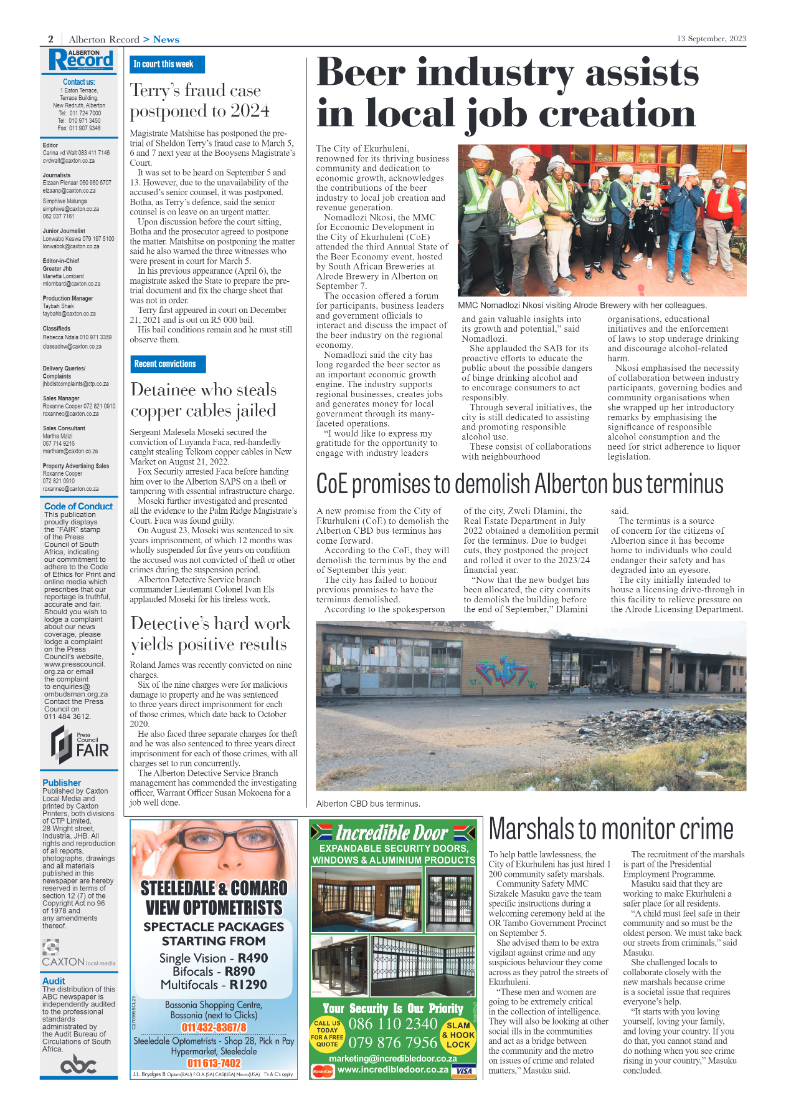 Alberton Record 13 September 2023 page 2