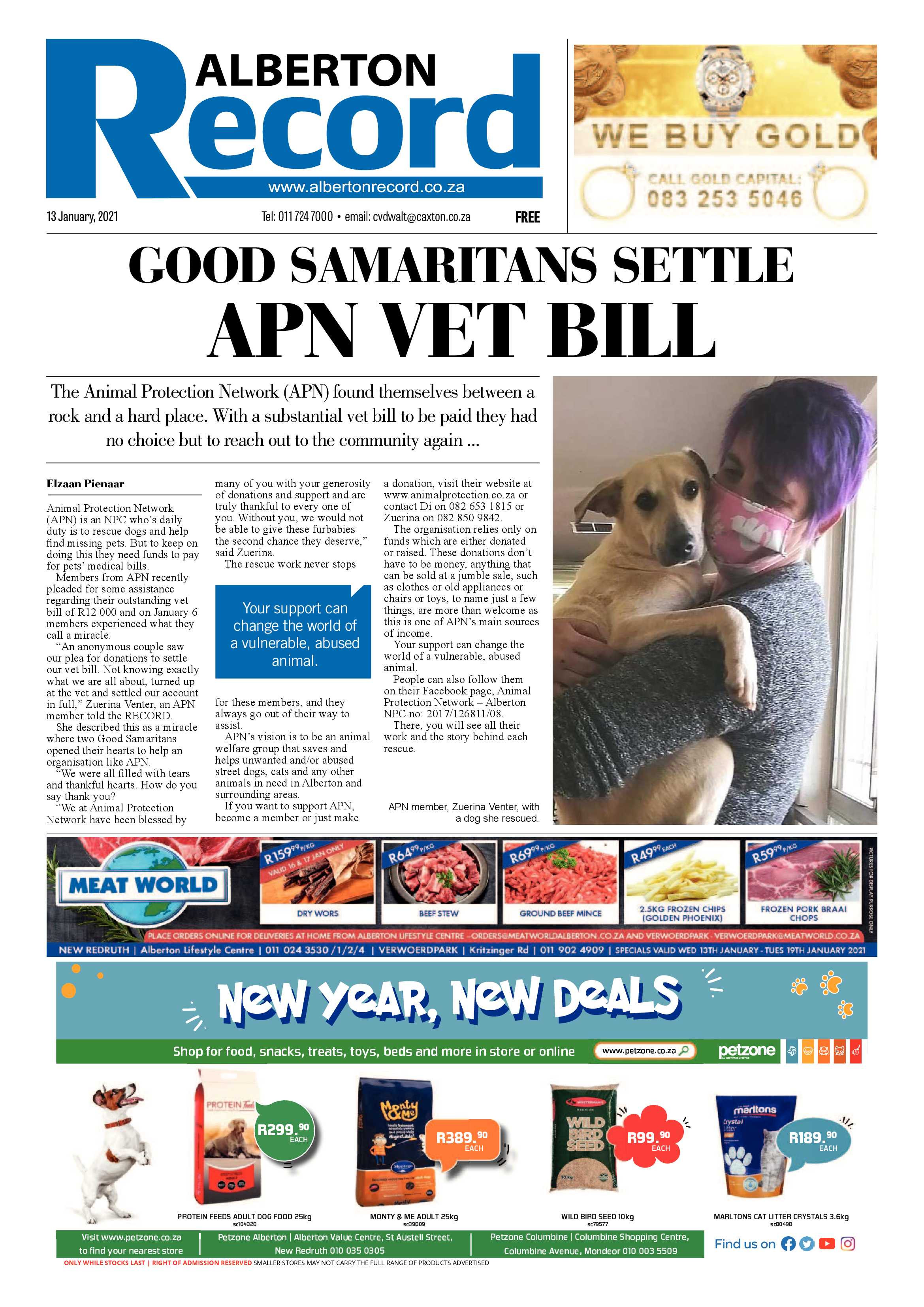 Alberton Record 13  January 2020 page 1
