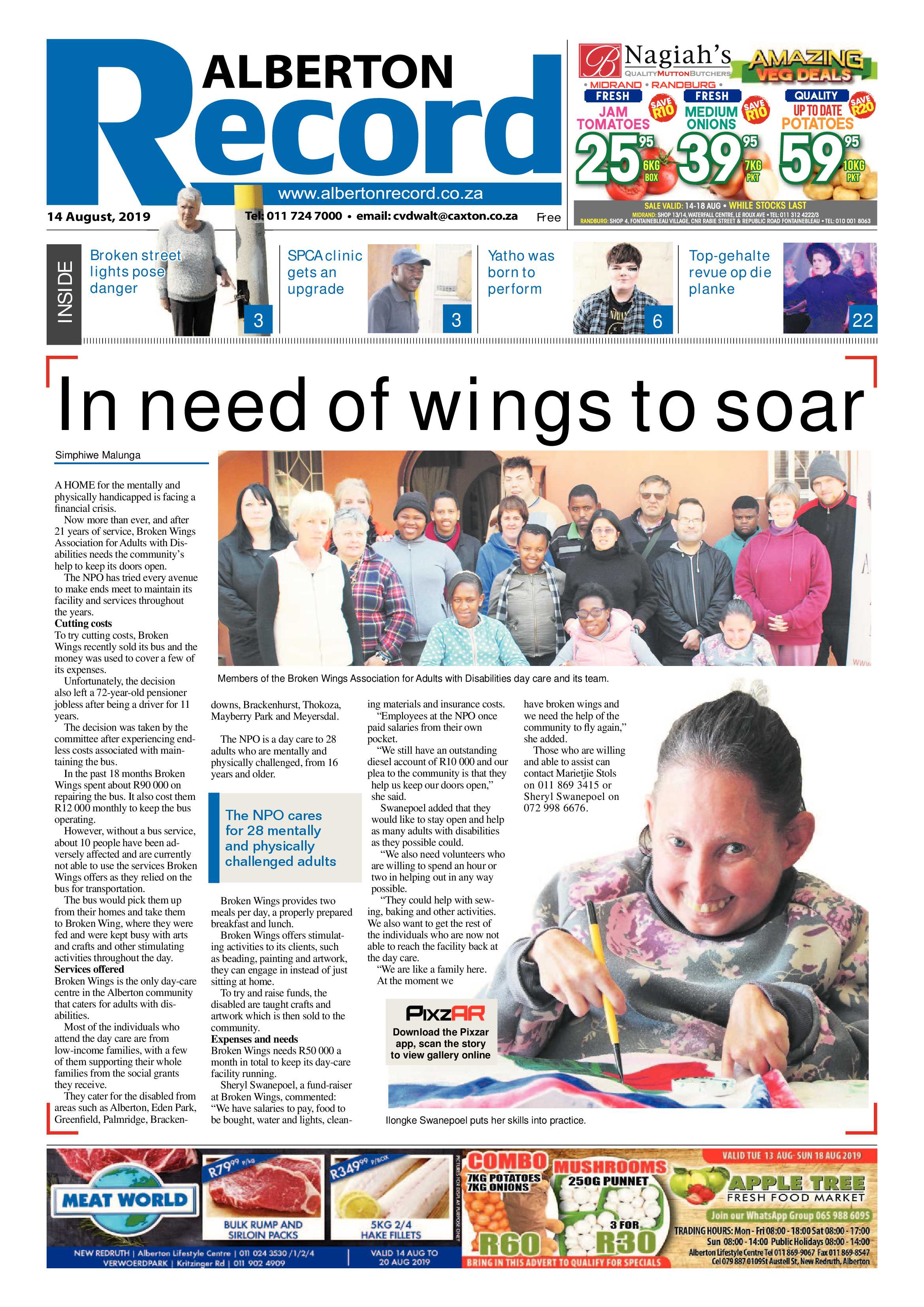 Alberton Record 14 August 2019 page 1