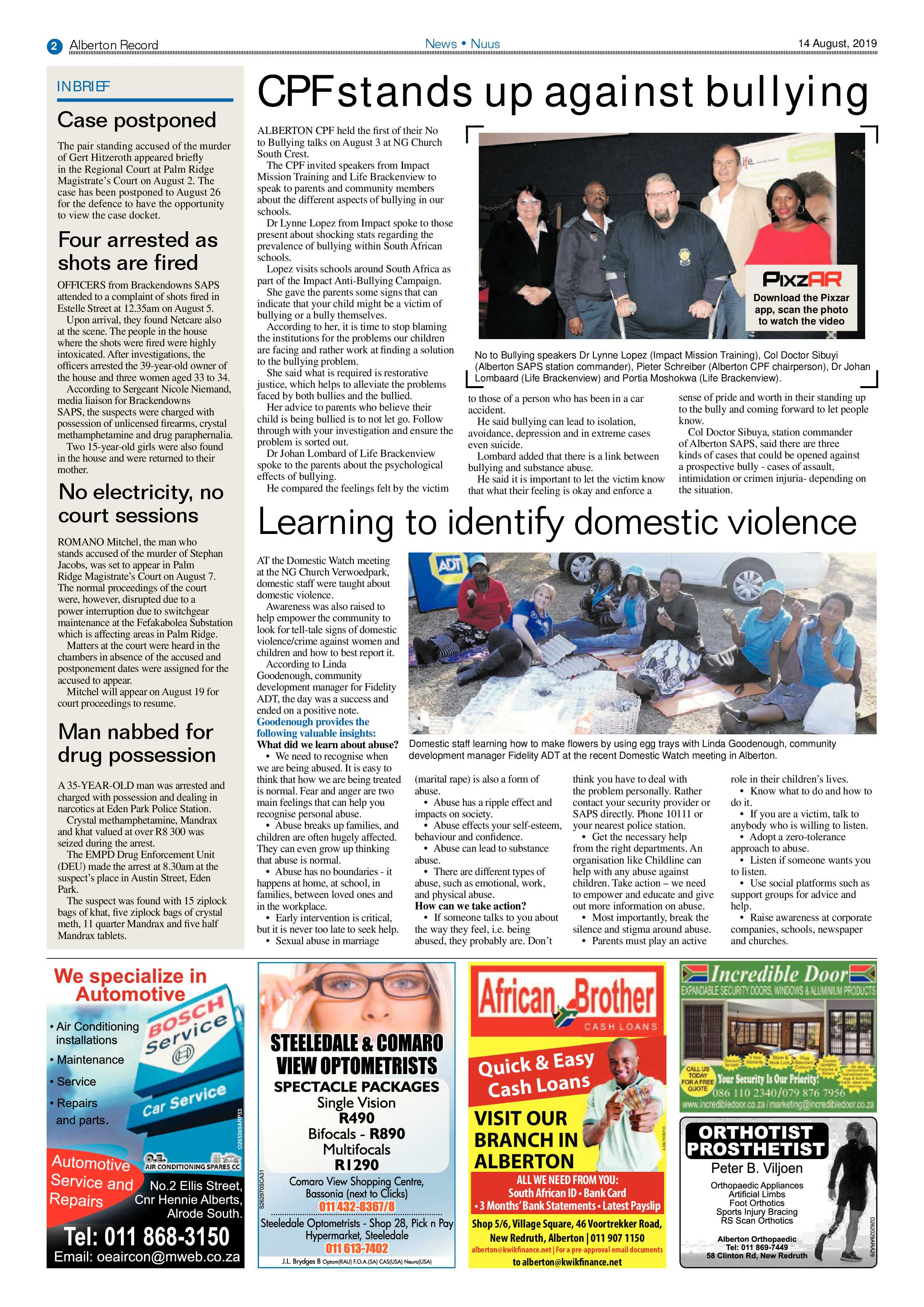 Alberton Record 14 August 2019 page 2