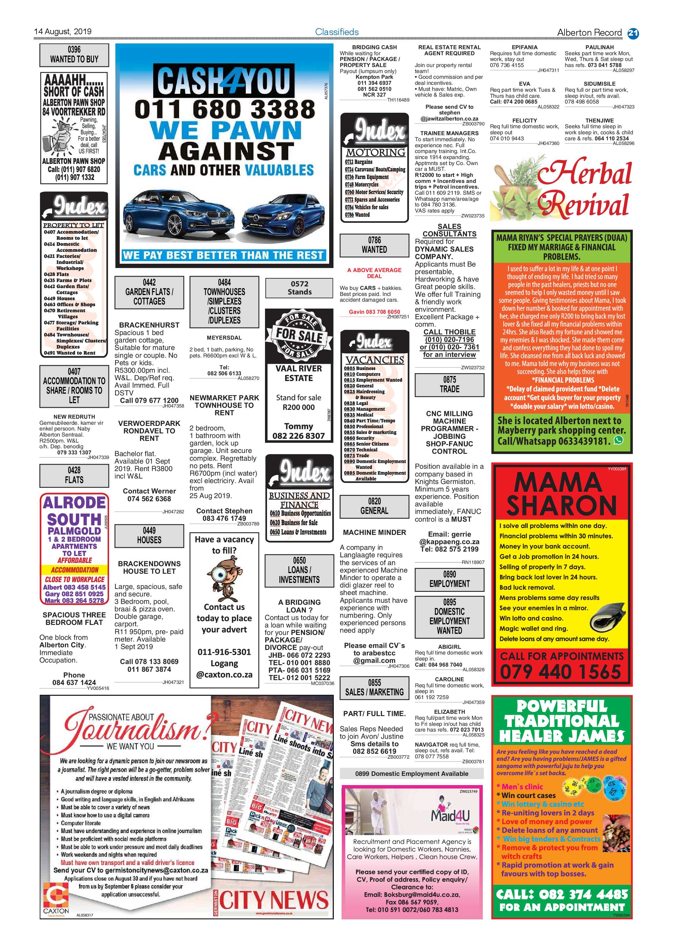 Alberton Record 14 August 2019 page 21