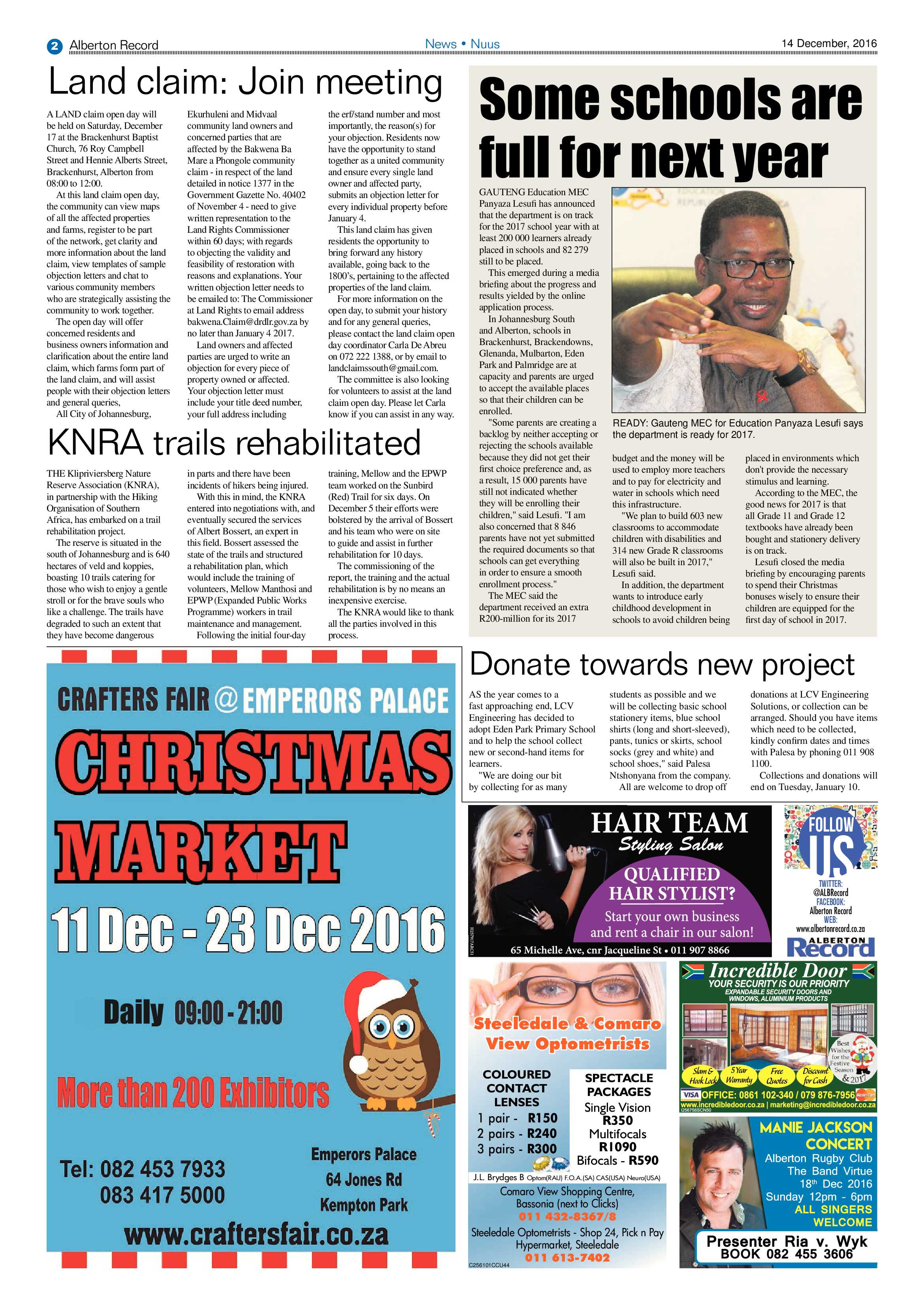 Alberton Record 14 December 2016 page 2