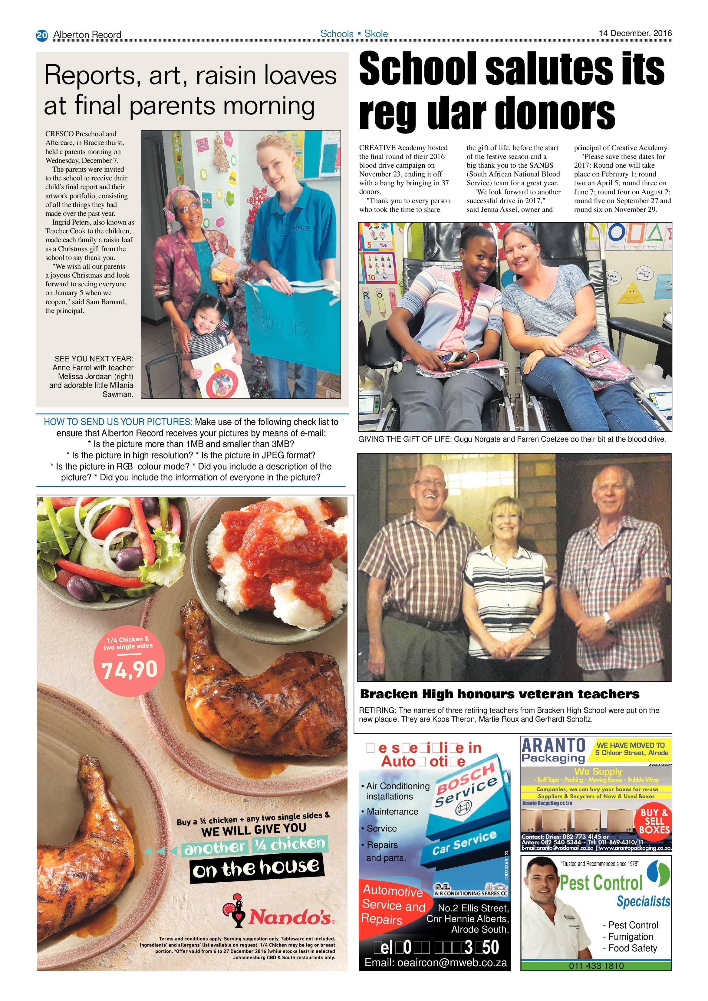 Alberton Record 14 December 2016 page 20