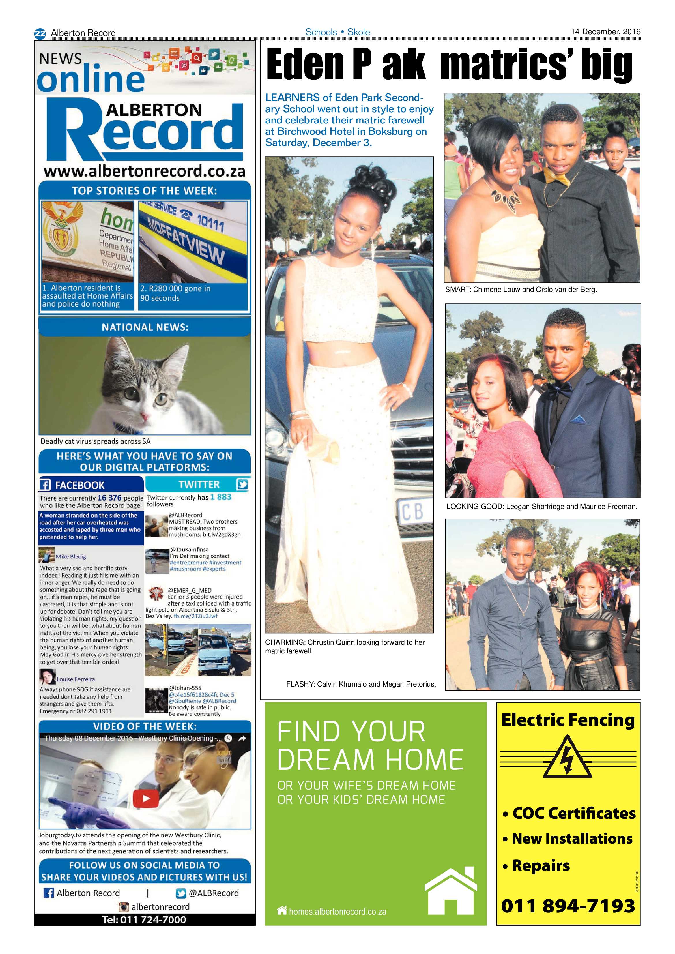 Alberton Record 14 December 2016 page 22