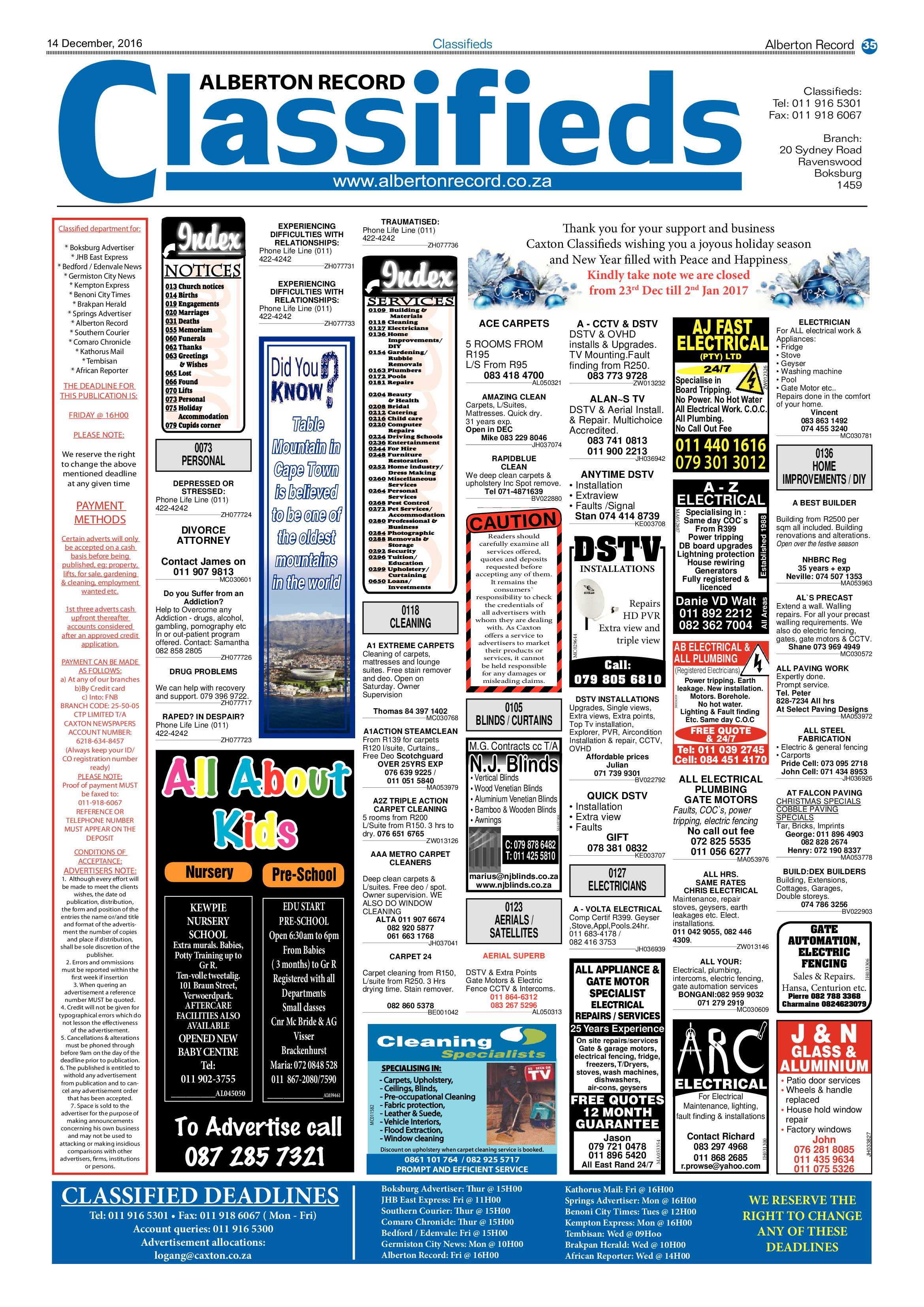 Alberton Record 14 December 2016 page 35