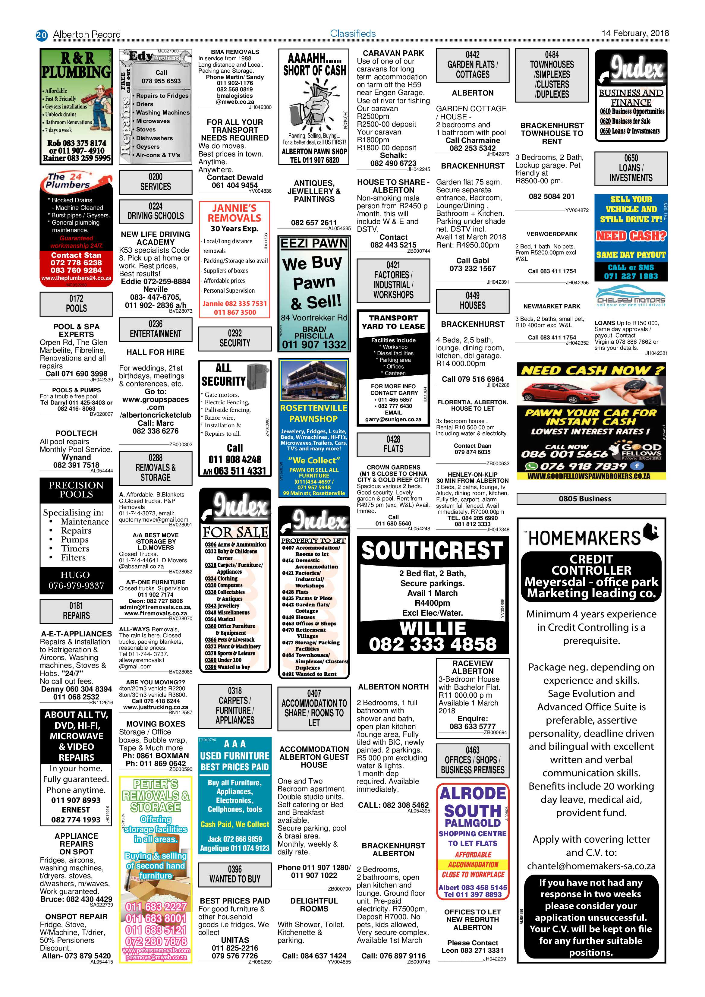 Alberton Record 14 February 2018 page 20