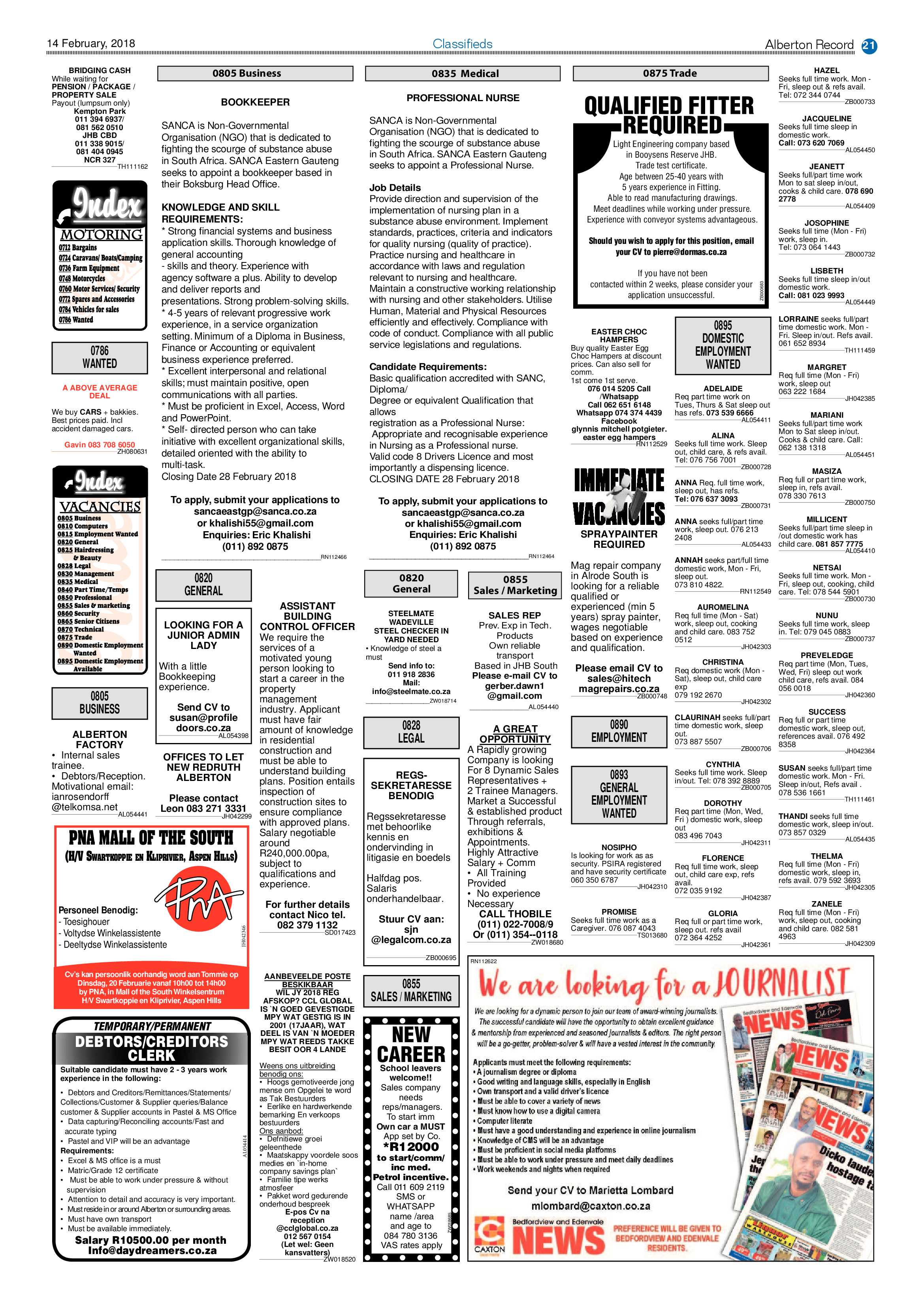 Alberton Record 14 February 2018 page 21