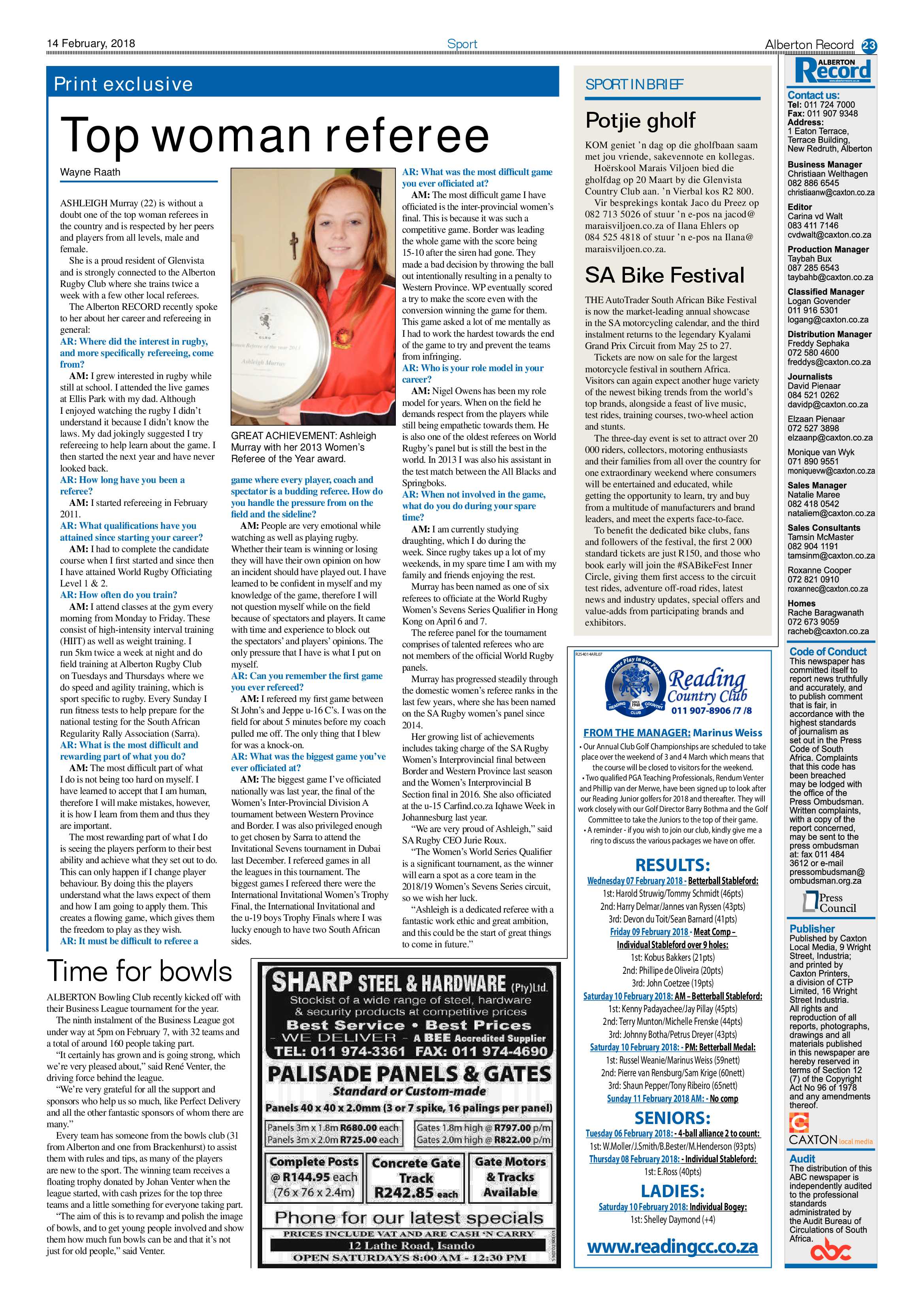 Alberton Record 14 February 2018 page 23