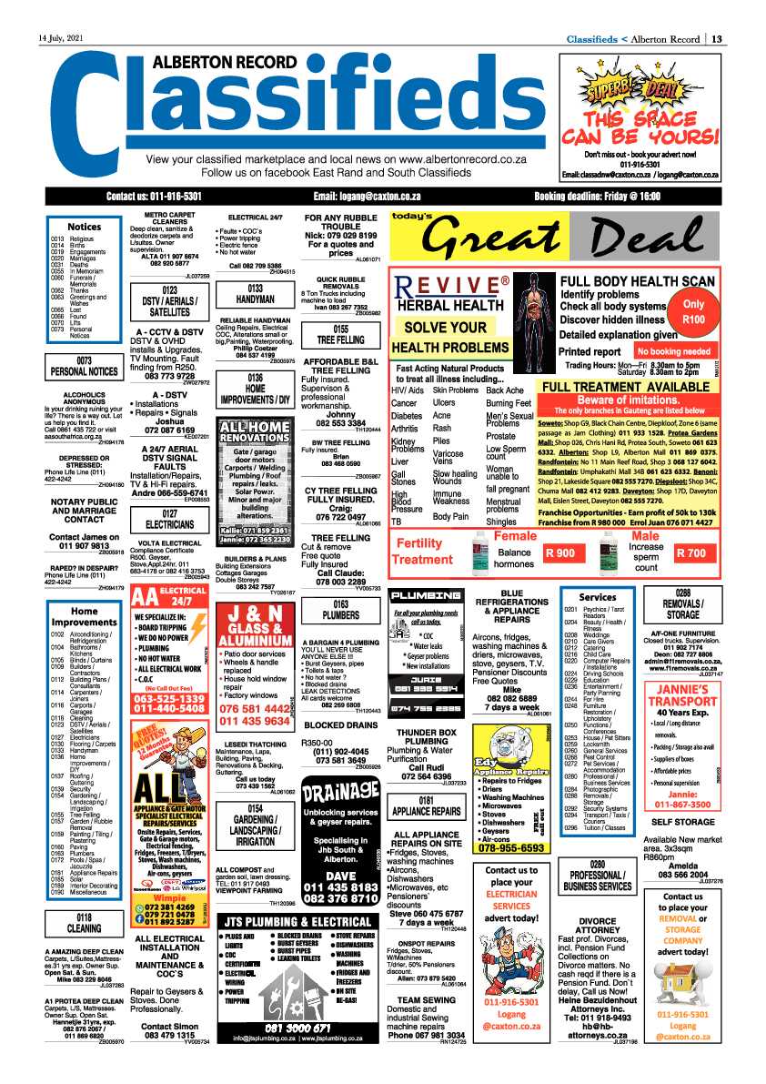 Alberton Record 14 July 2021 page 13