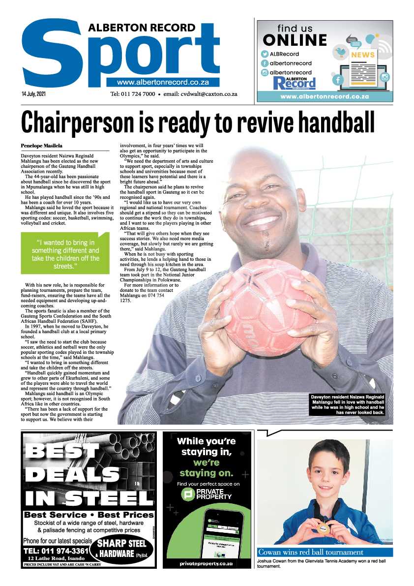 Alberton Record 14 July 2021 page 16