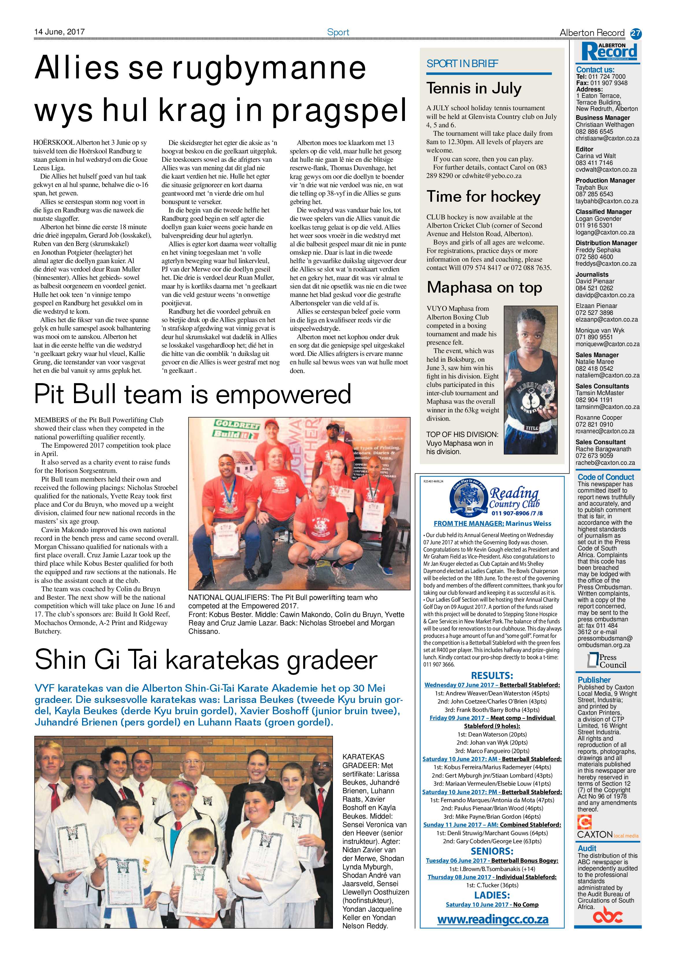 Alberton Record 14 June 2017 page 27
