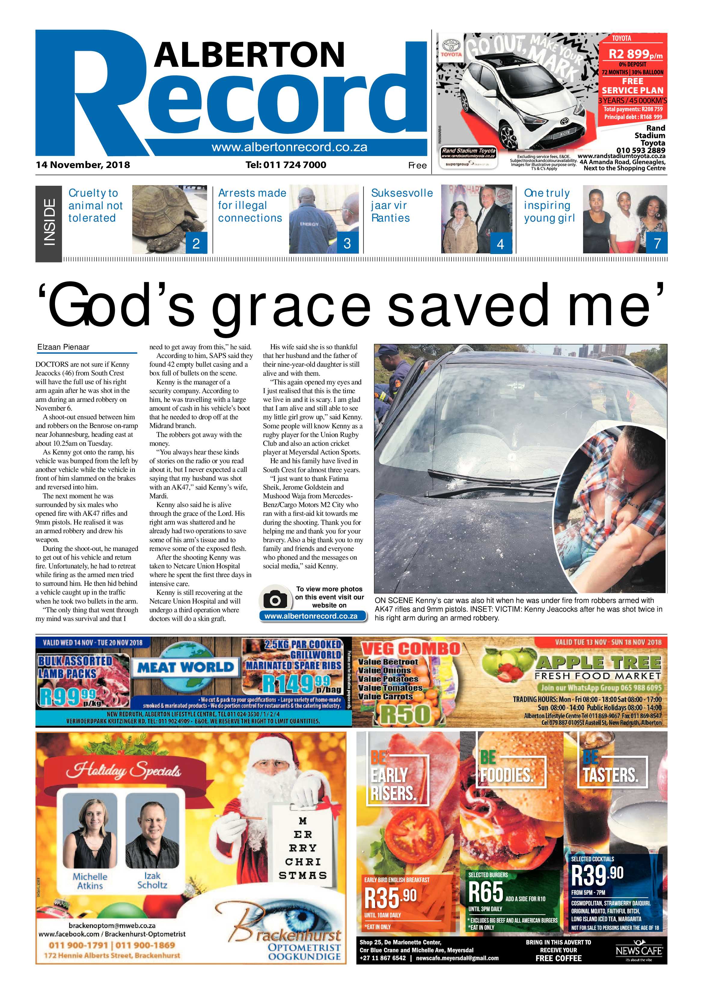 Alberton Record 14 November 2018 page 1