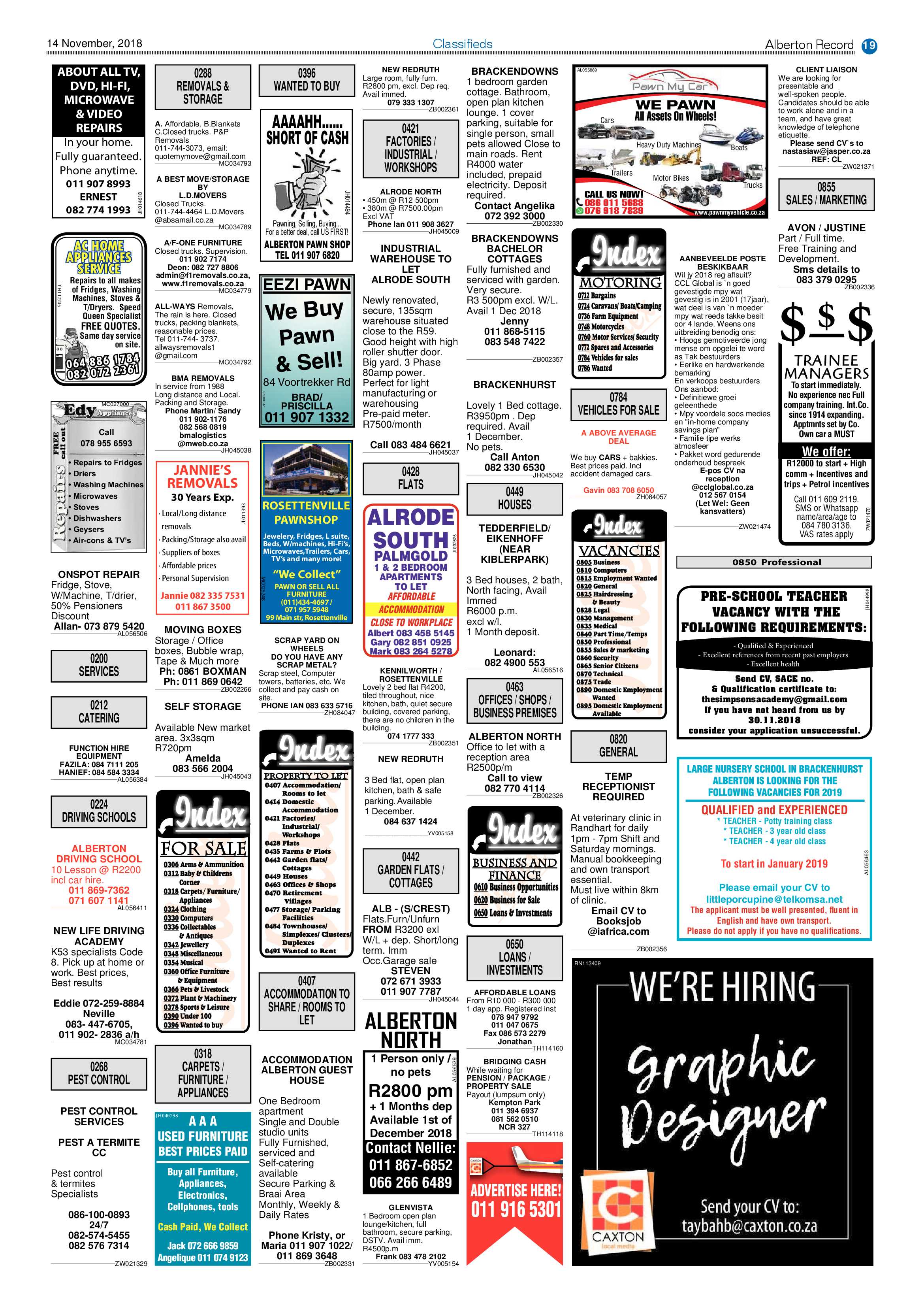 Alberton Record 14 November 2018 page 19