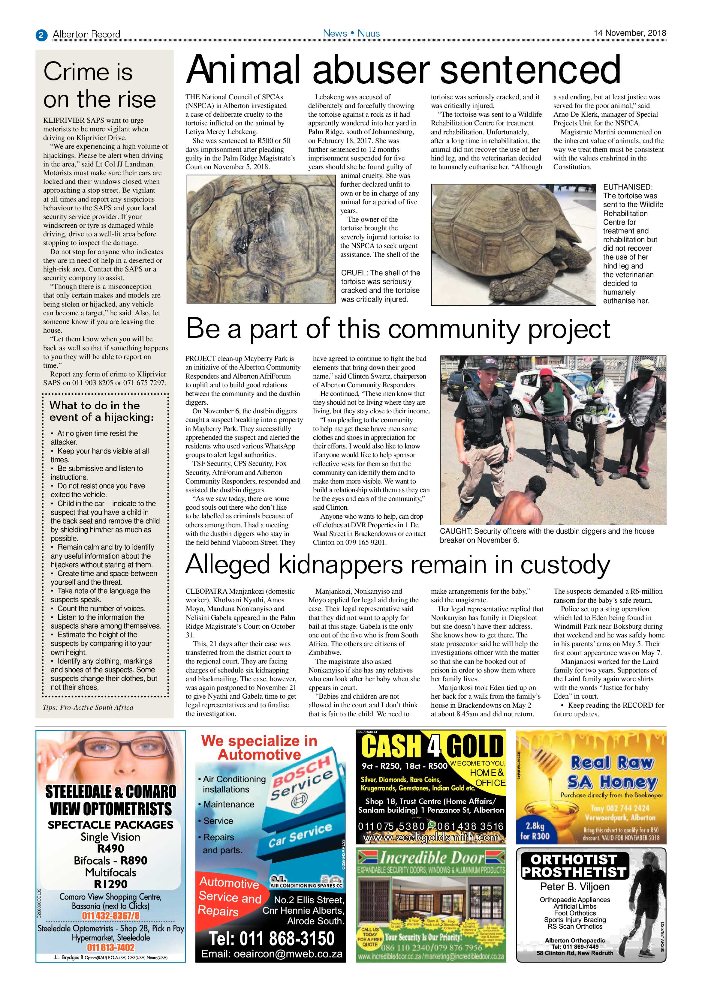 Alberton Record 14 November 2018 page 2