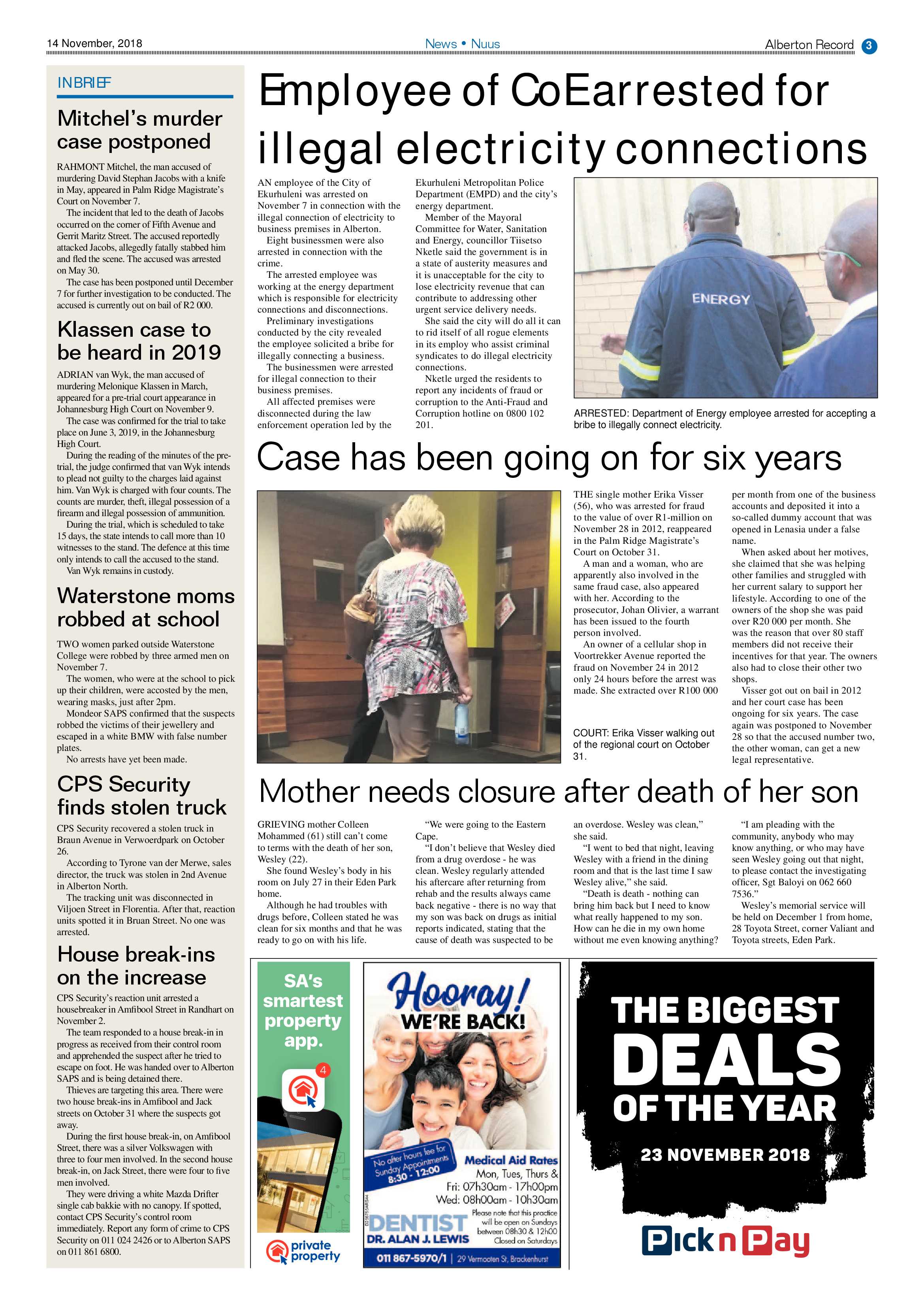 Alberton Record 14 November 2018 page 3