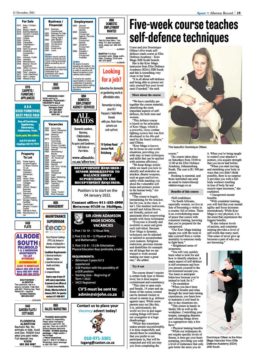 Alberton Record 15 December 2021 page 21