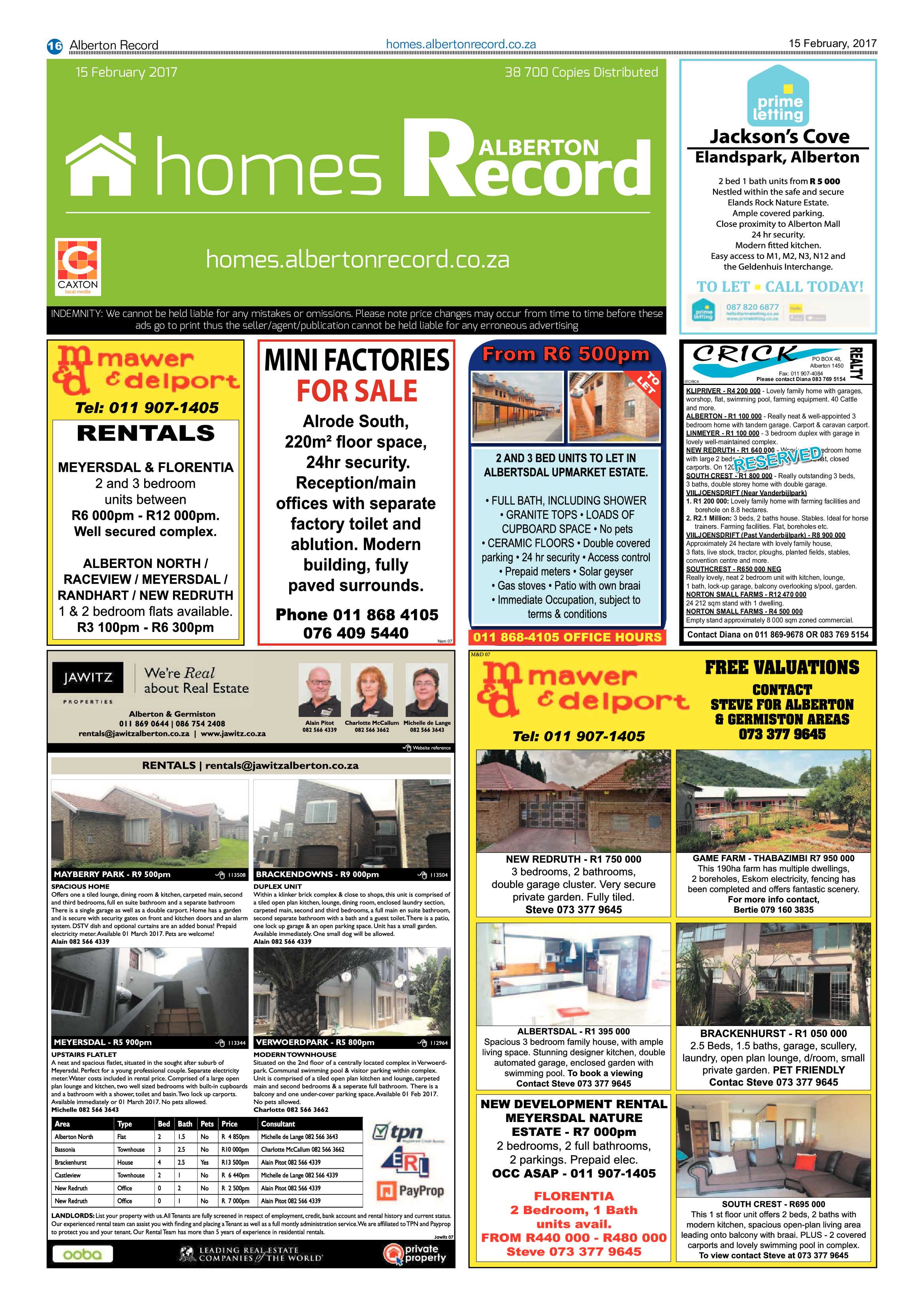 Alberton Record 15 February 2017 page 16