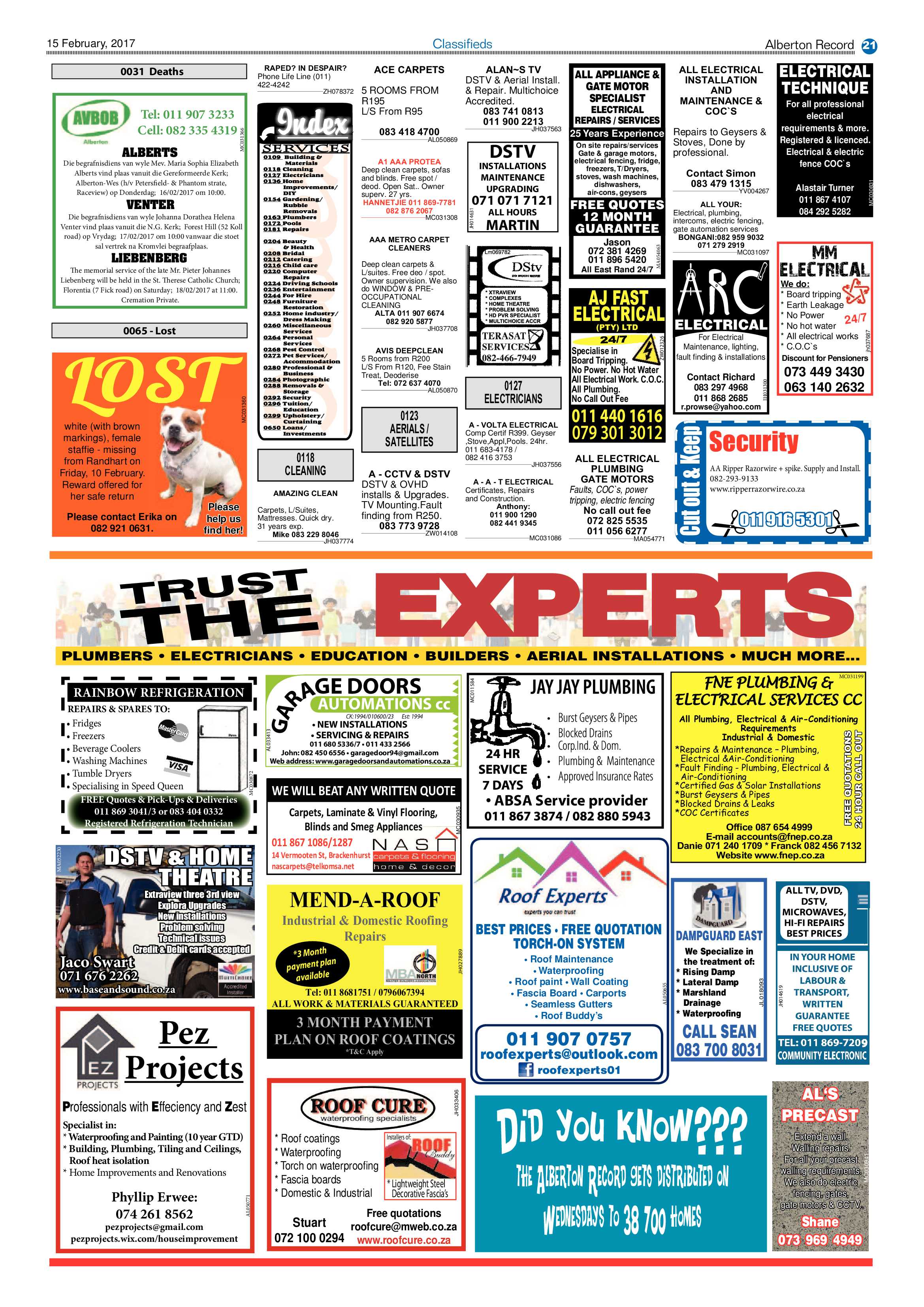 Alberton Record 15 February 2017 page 21