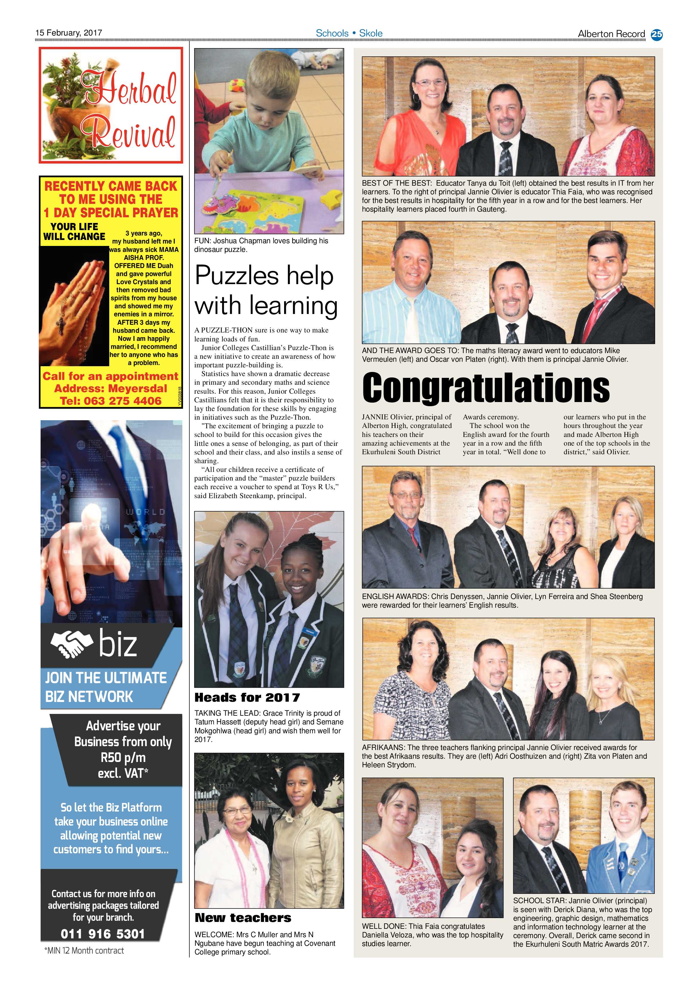 Alberton Record 15 February 2017 page 25