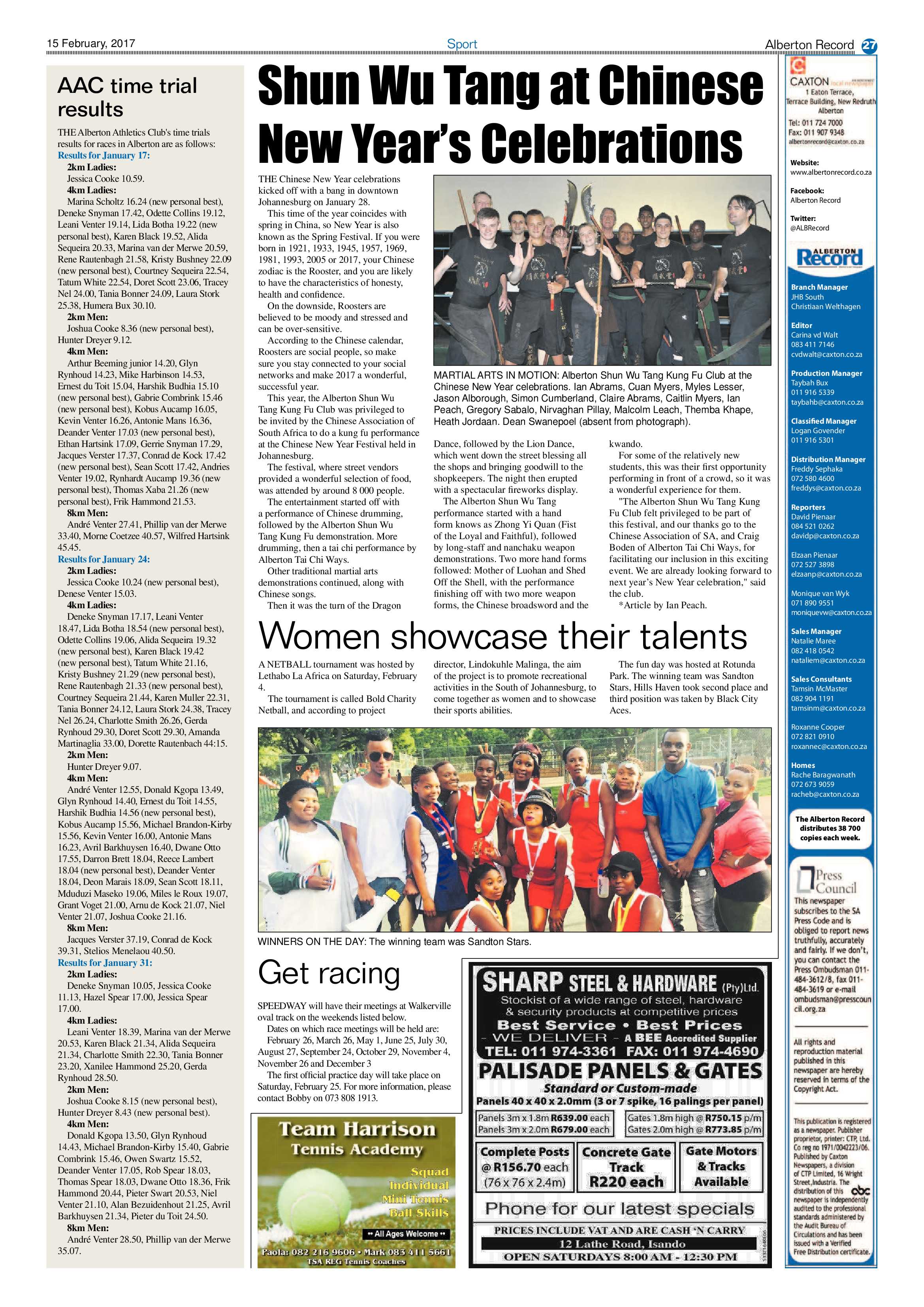 Alberton Record 15 February 2017 page 27