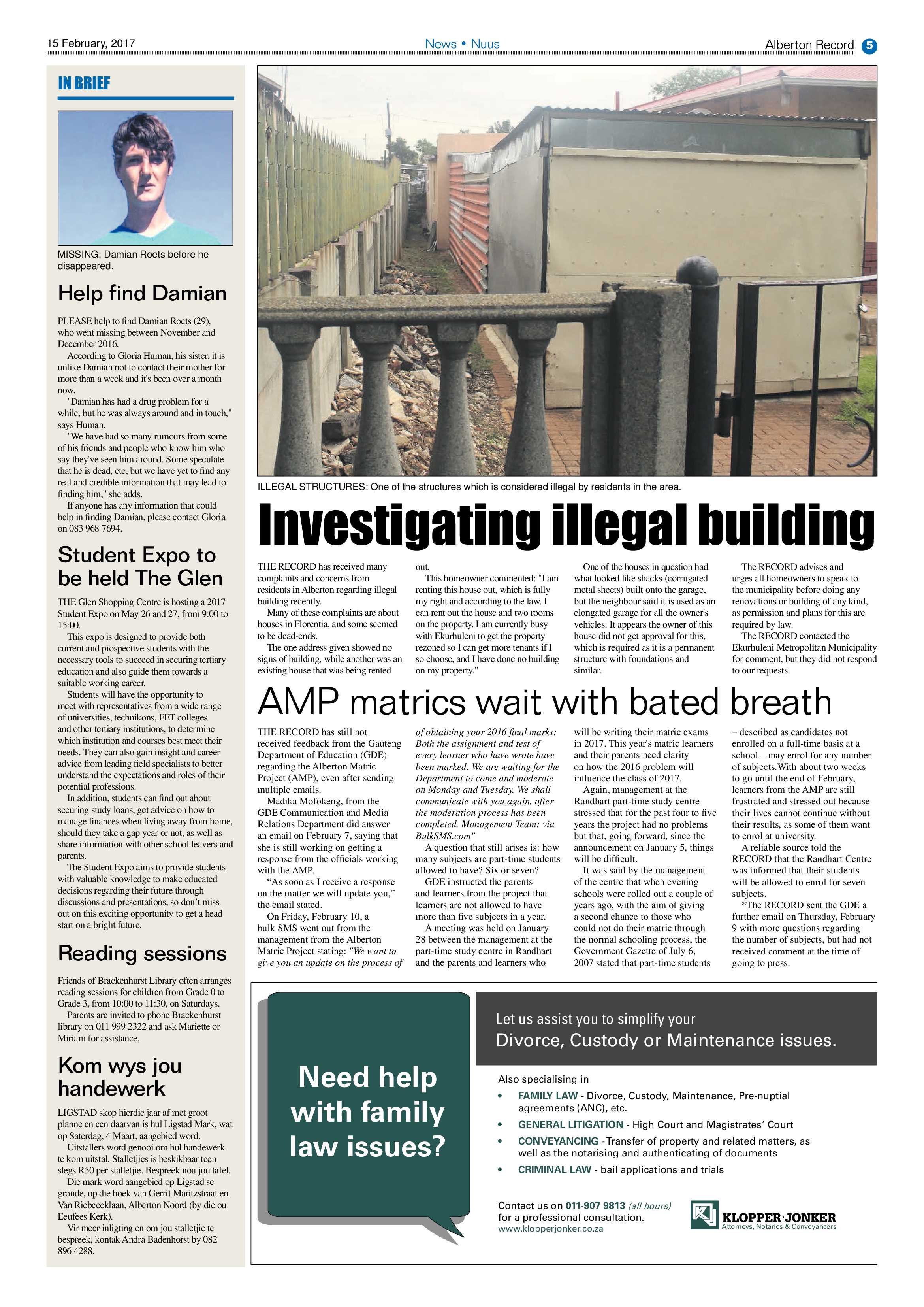 Alberton Record 15 February 2017 page 5