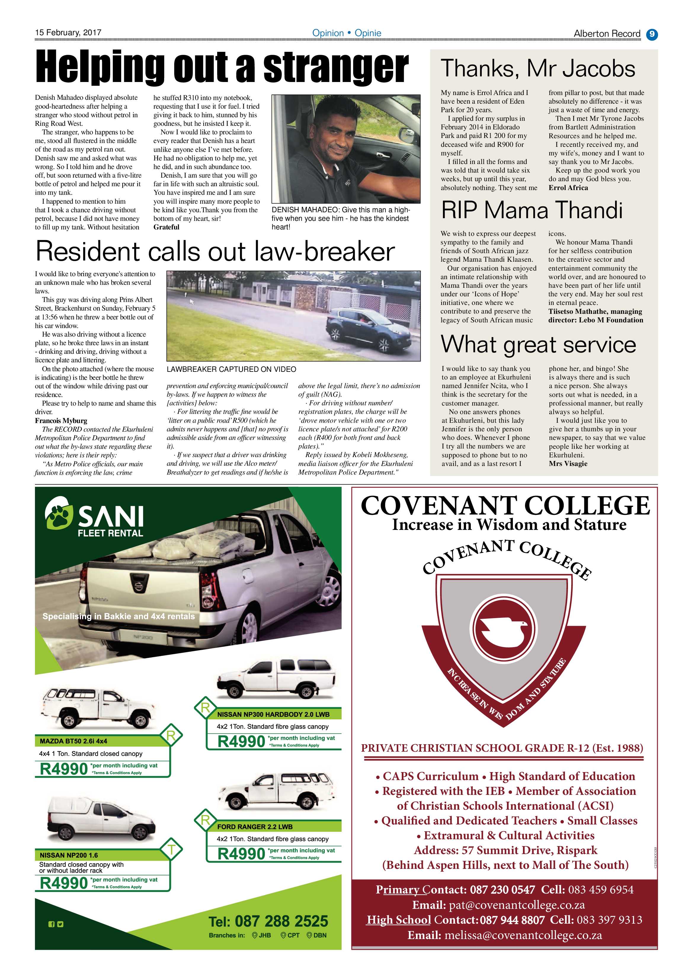 Alberton Record 15 February 2017 page 9