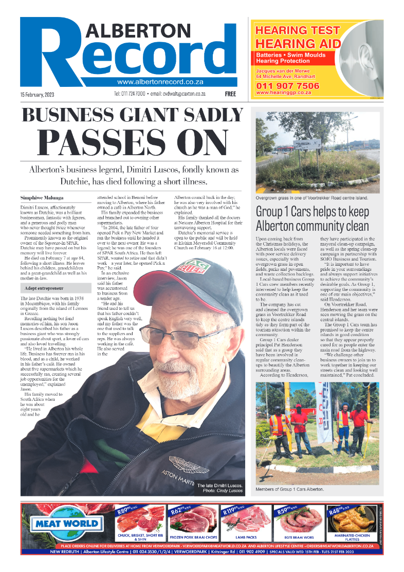 Alberton Record 15 February 2023 page 1